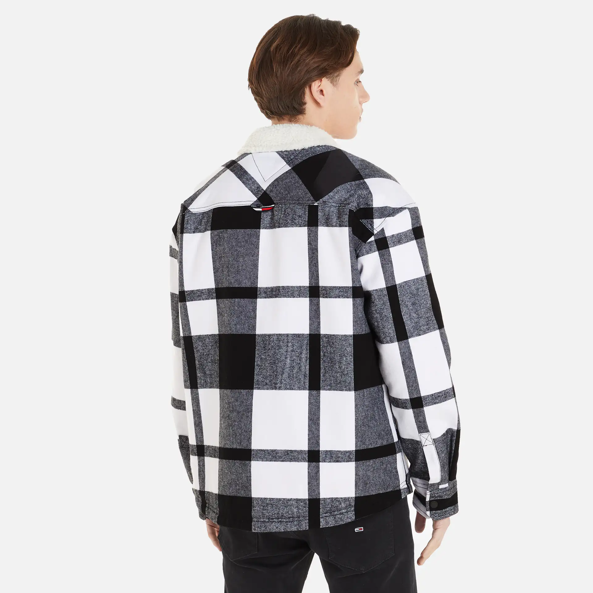 Tommy Jeans Check Sherpa Lined Overshirt Black Check