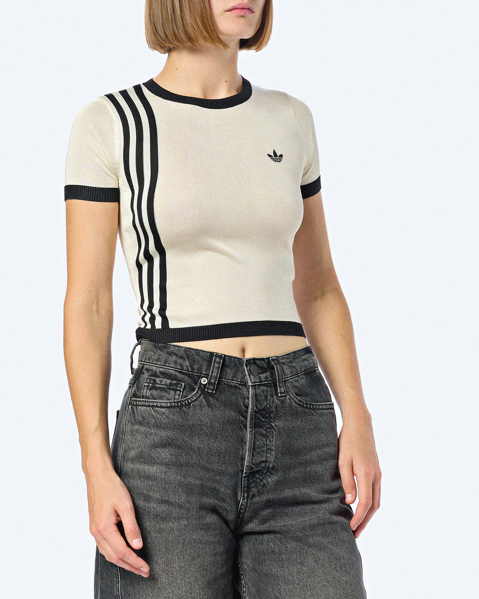 adidas Originals 3-Stripes T-Shirt Cream White  adidas Originals 3-Stripes T-Shirt Cream White