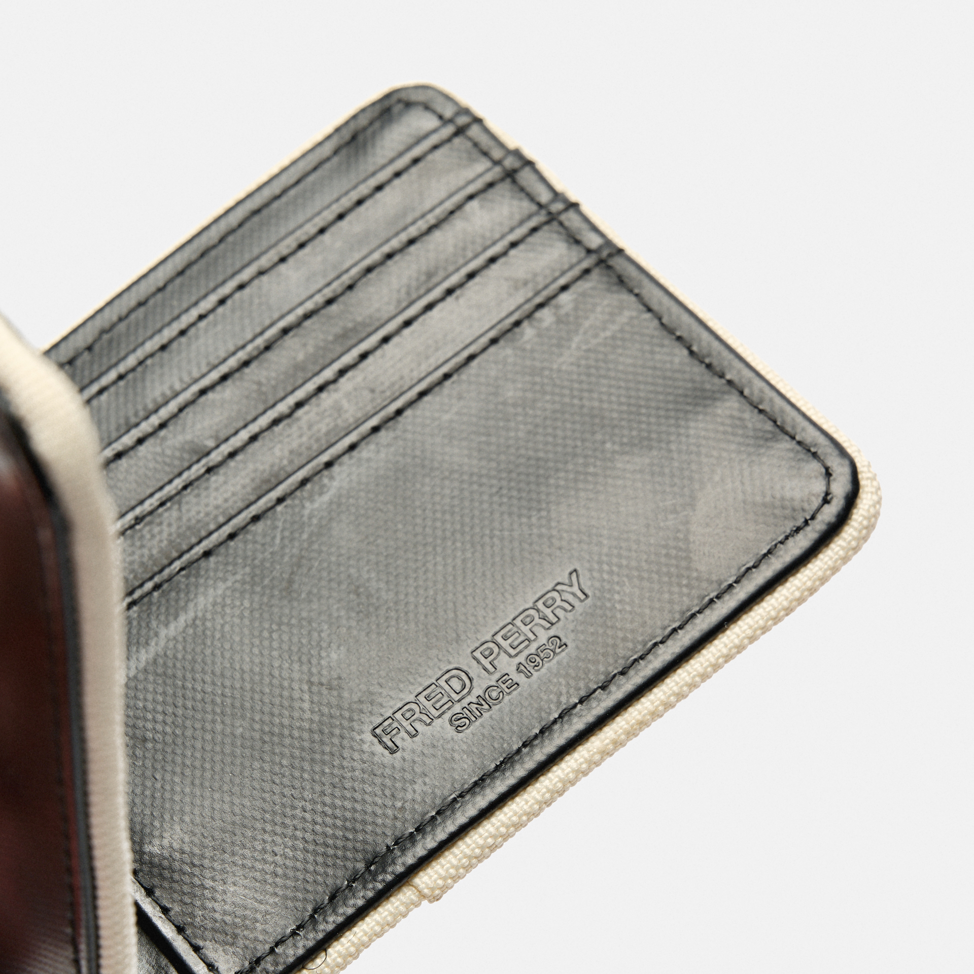Fred Perry Coated Polyester Billfold Wallet Black/Ecru