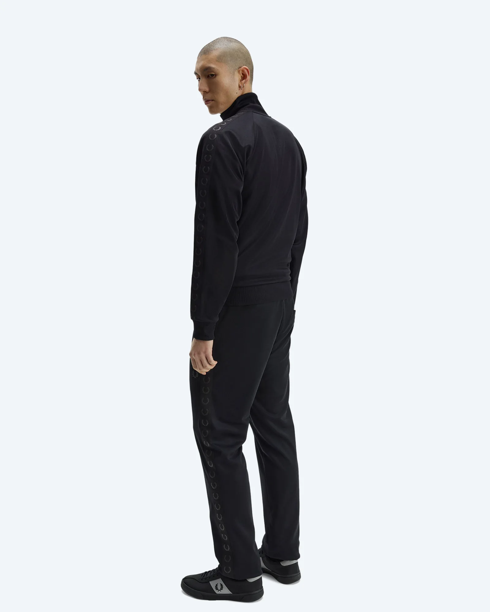 Contrast Tape Track Jacket Black