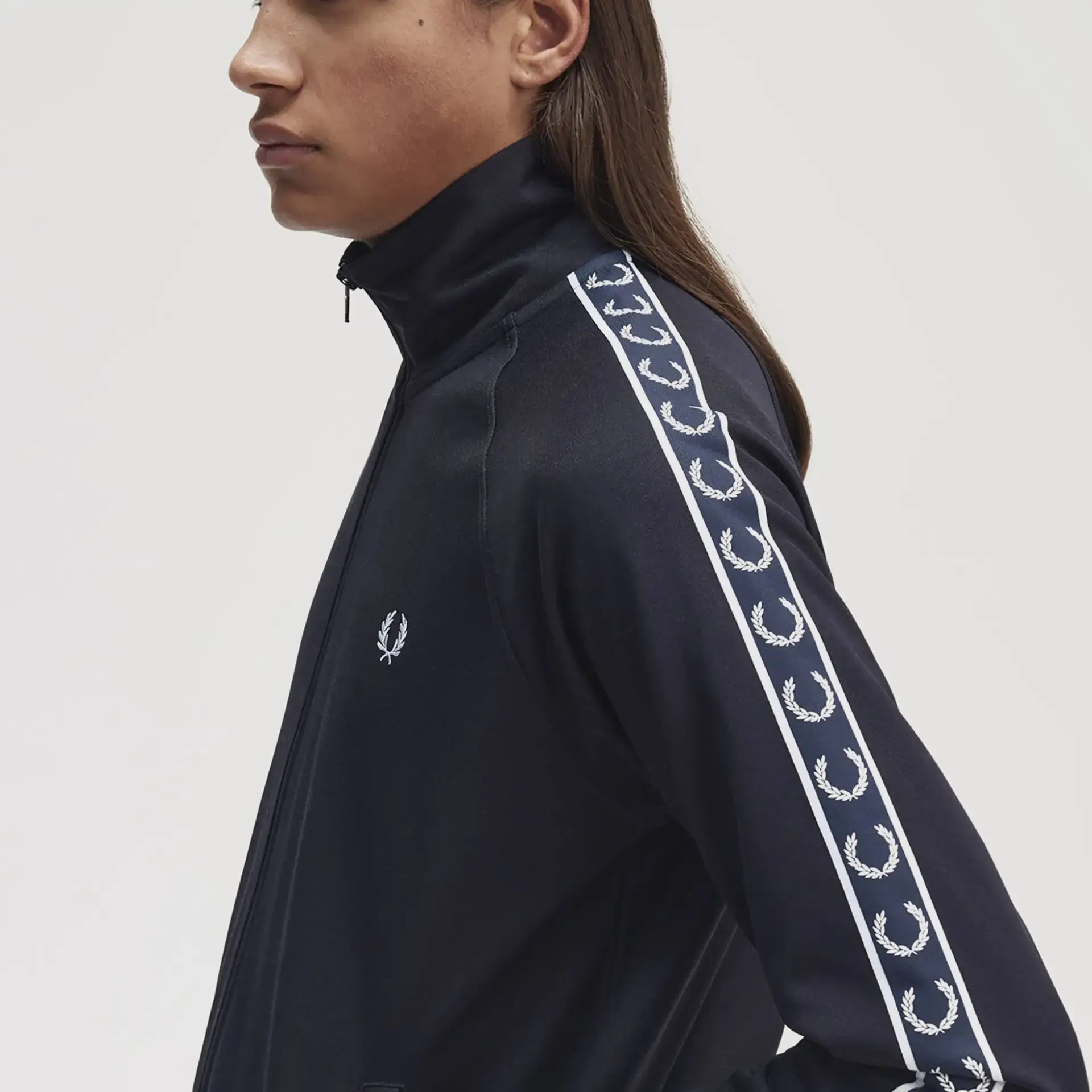 Fred Perry Contrast Tape Track Jacket Navy