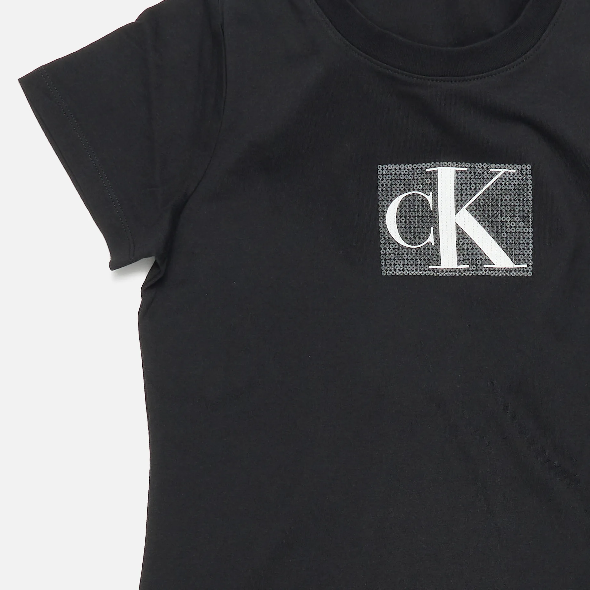 Calvin Klein Jeans Sequin Slim Tee CK Black