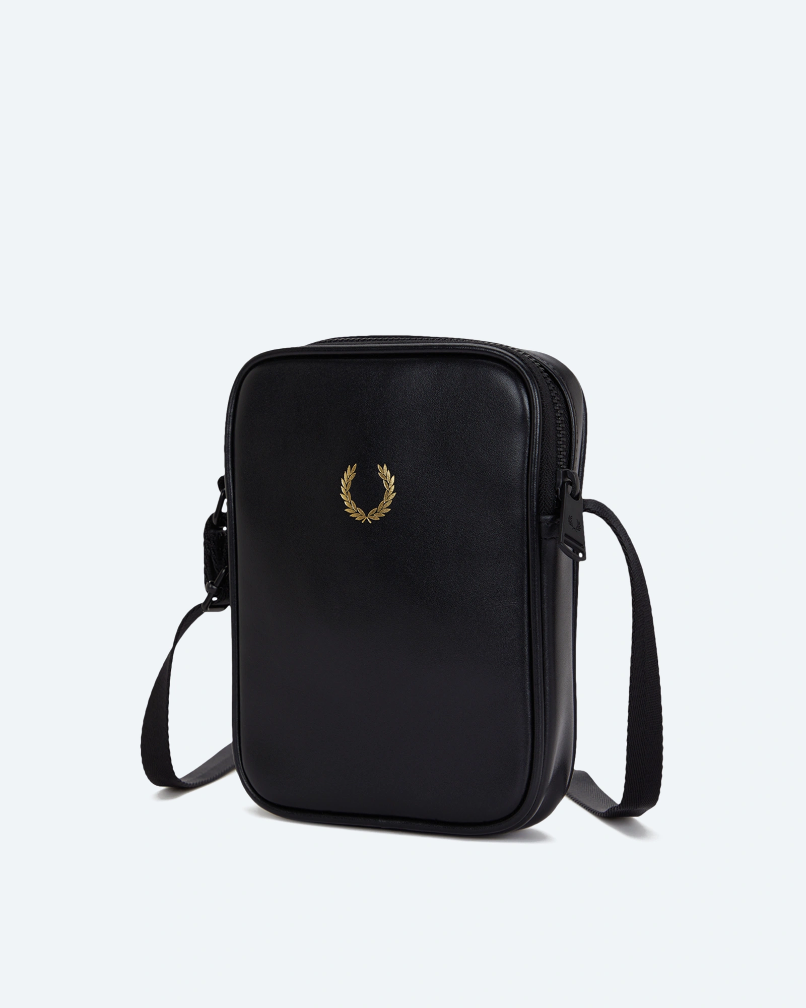 Smooth Leather Small Side Bag Black
