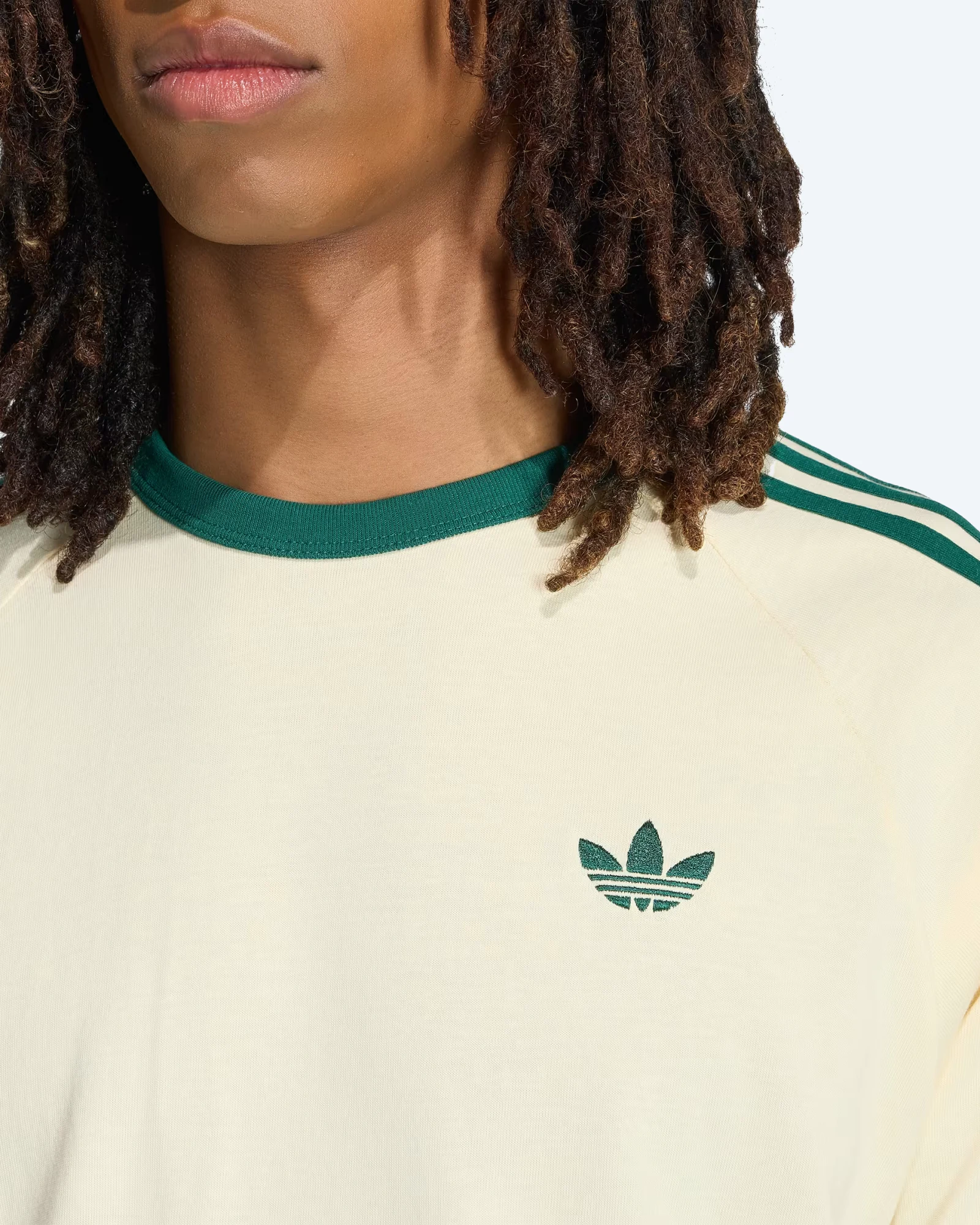 Originals 3-Stripes T-Shirt Warm Vanilla/Green
