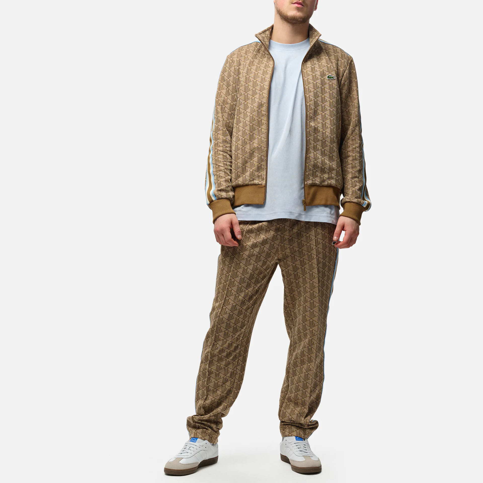 Lacoste Monogram Zipped Sweatshirt Croissant/Cookie