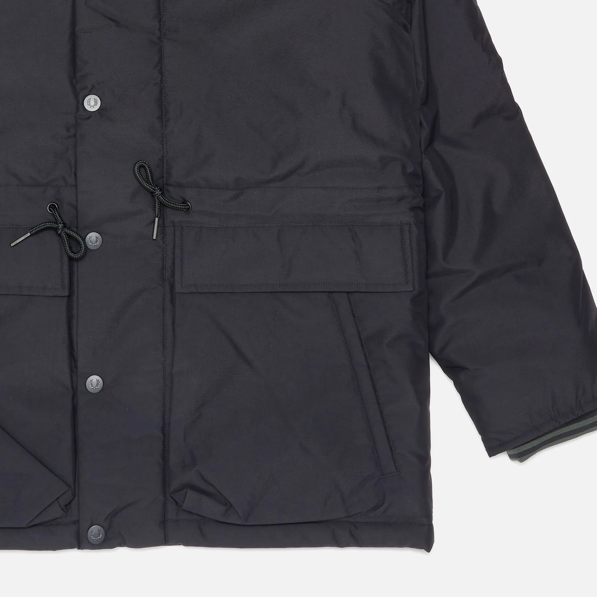 Fred Perry Padded Zip Through Jacket Black