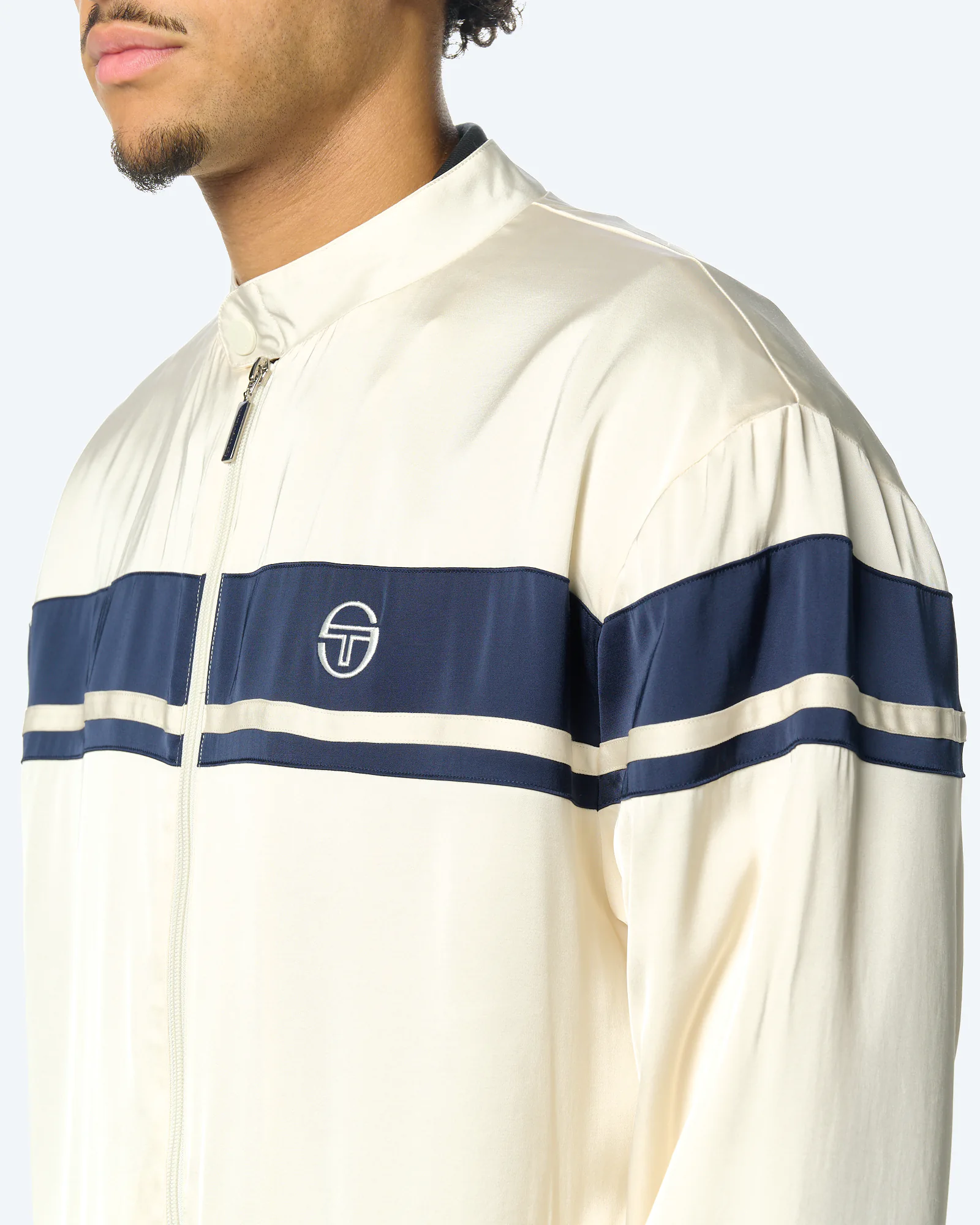 Young Line Rayon Track Jacket Gardenia/Navy