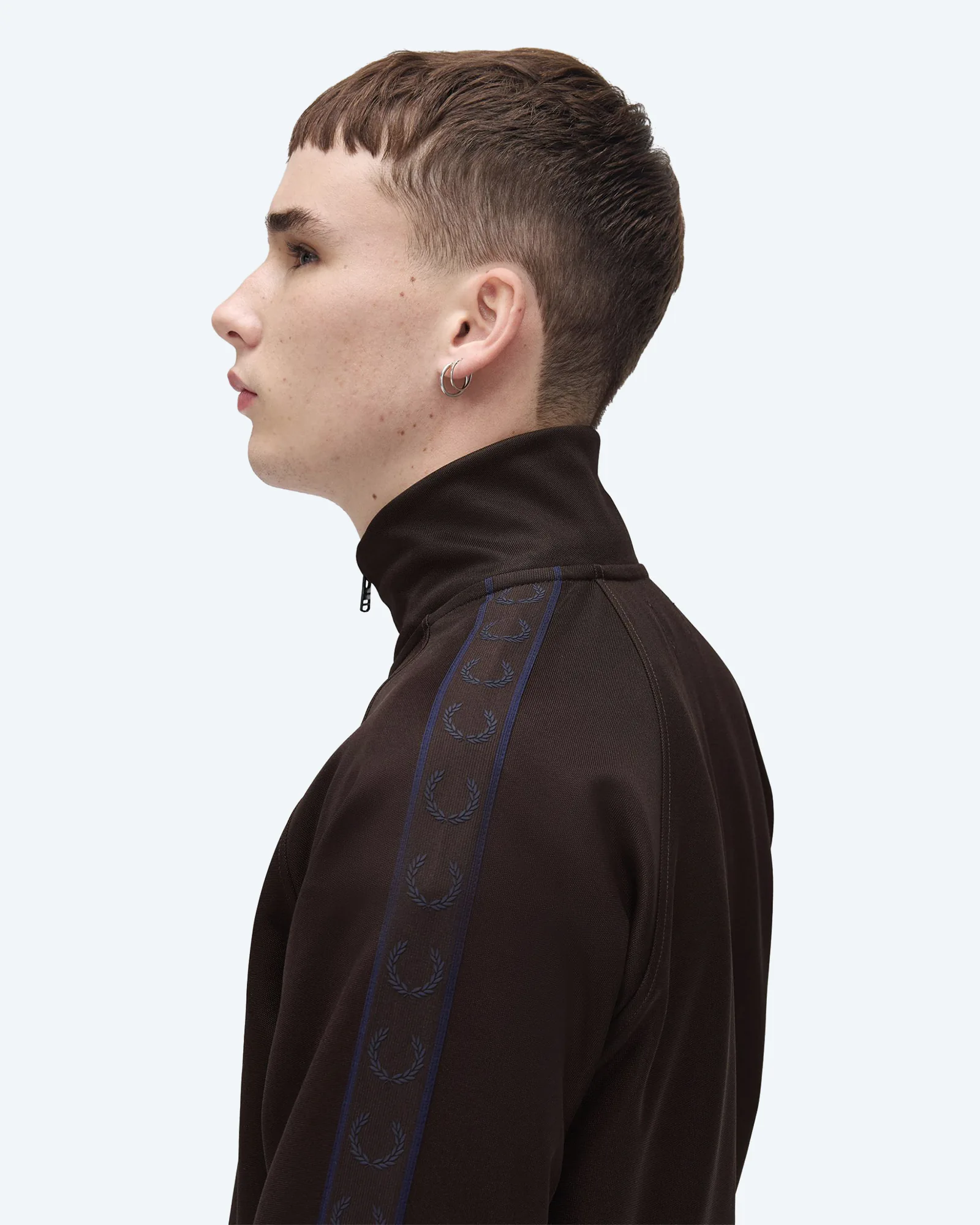 Contrast Tape Track Jacket Rich Brown