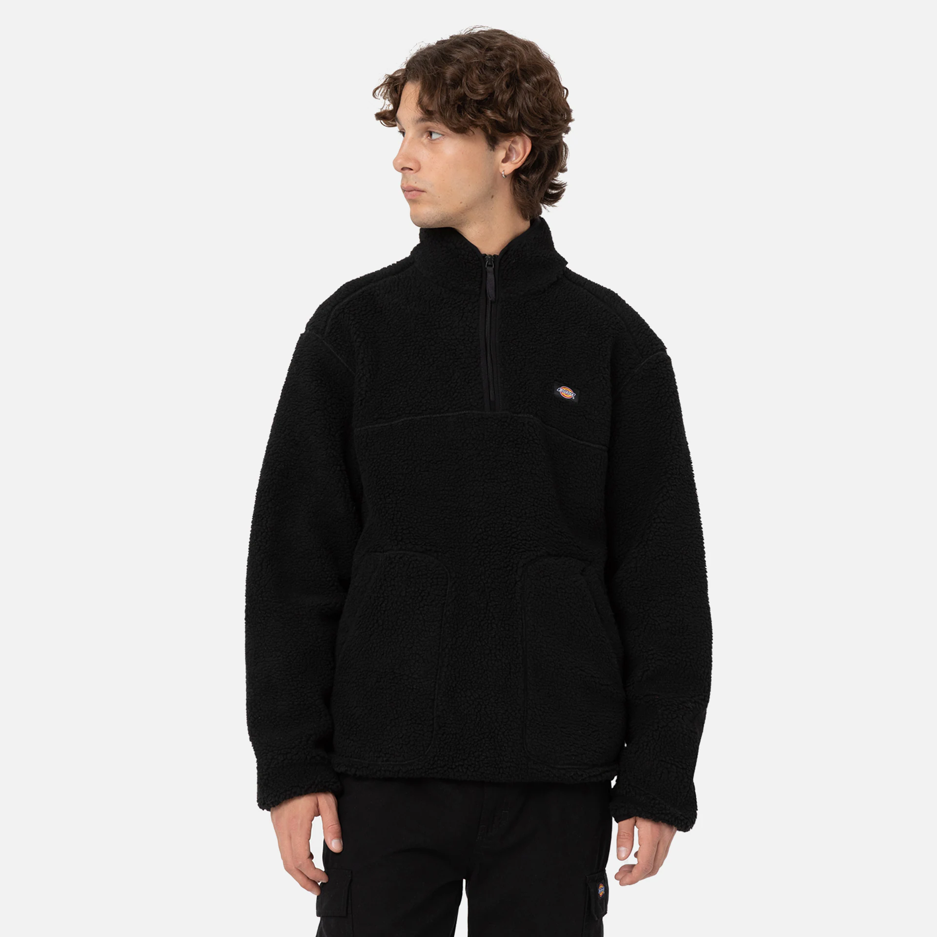 Dickies Mount Hope Quarter Zip Fleece Sweatshirt Black