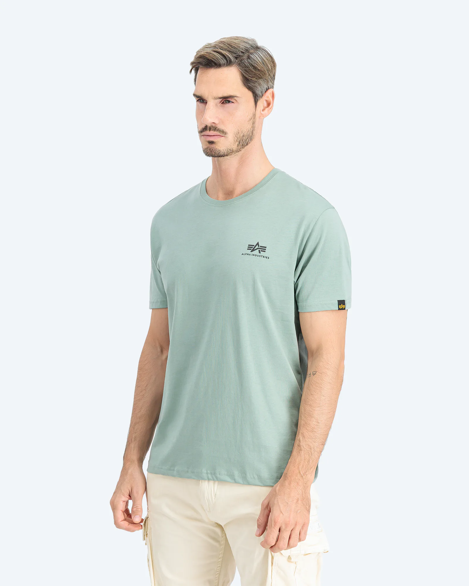 Basic T-Shirt Small Logo Dusty Green