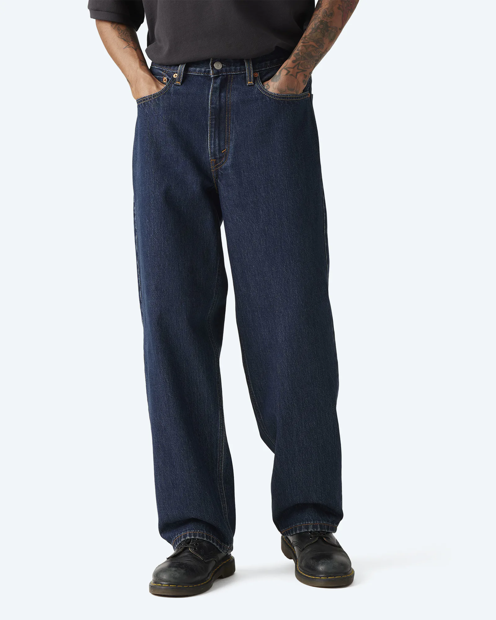 578 Baggy Dark Indigo Worn In Jeans Rinse Crusader
