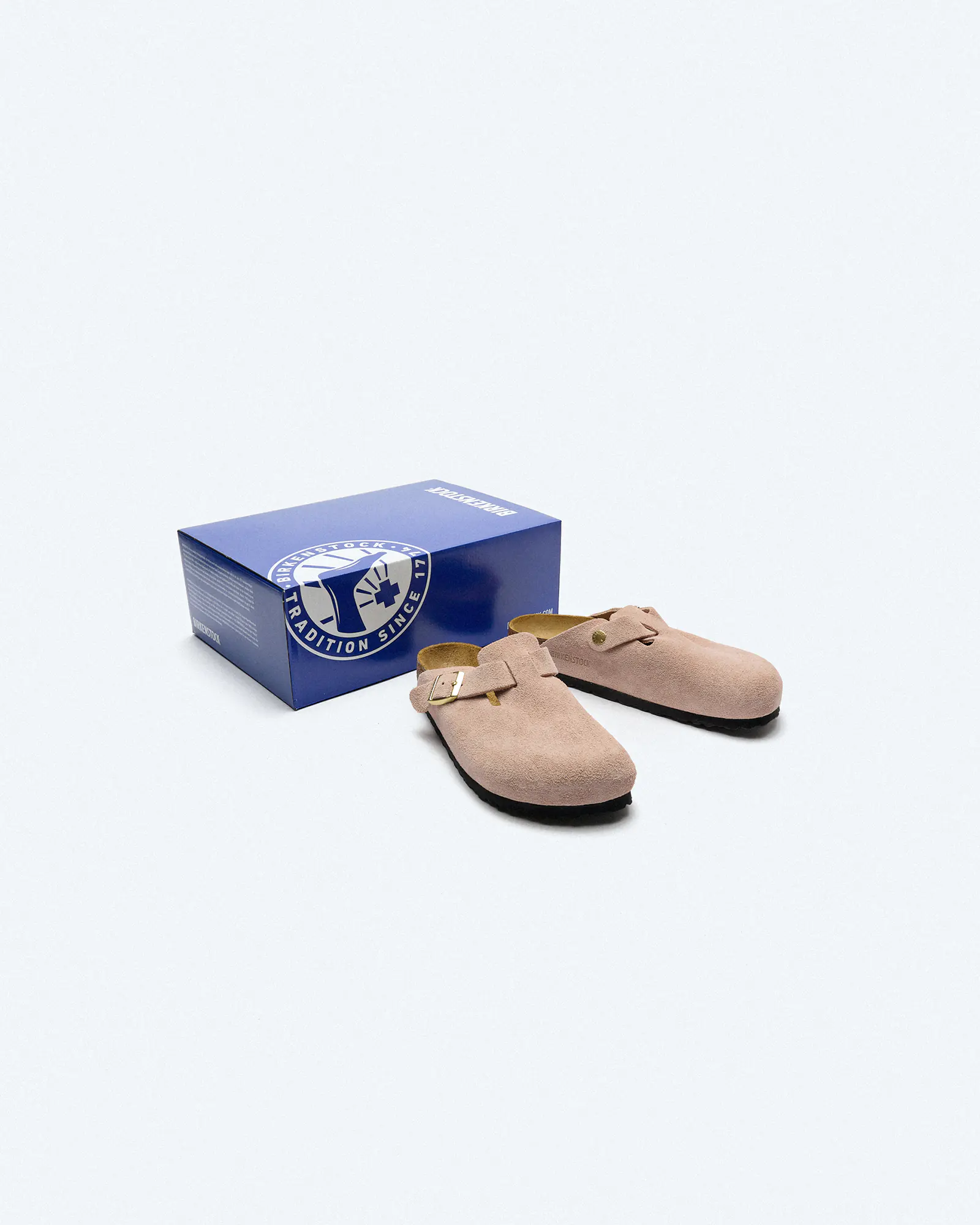 Birkenstock Boston Suede Leather (Narrow Fit) Sandals Light Rose Birkenstock Boston Suede Leather (Narrow Fit) Sandals Light Rose