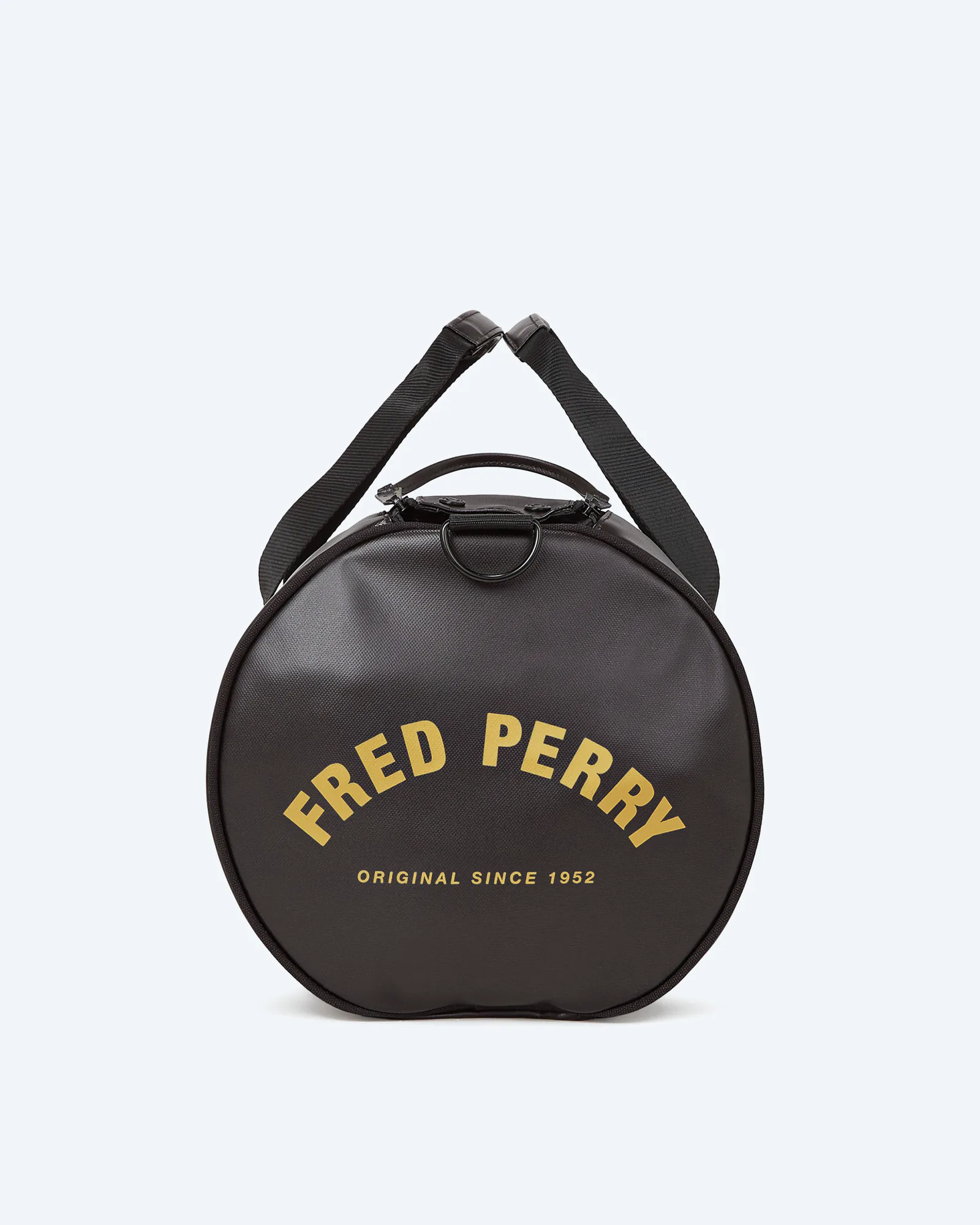 Fred Perry Tonal PU Barrel Bag Black/Gold