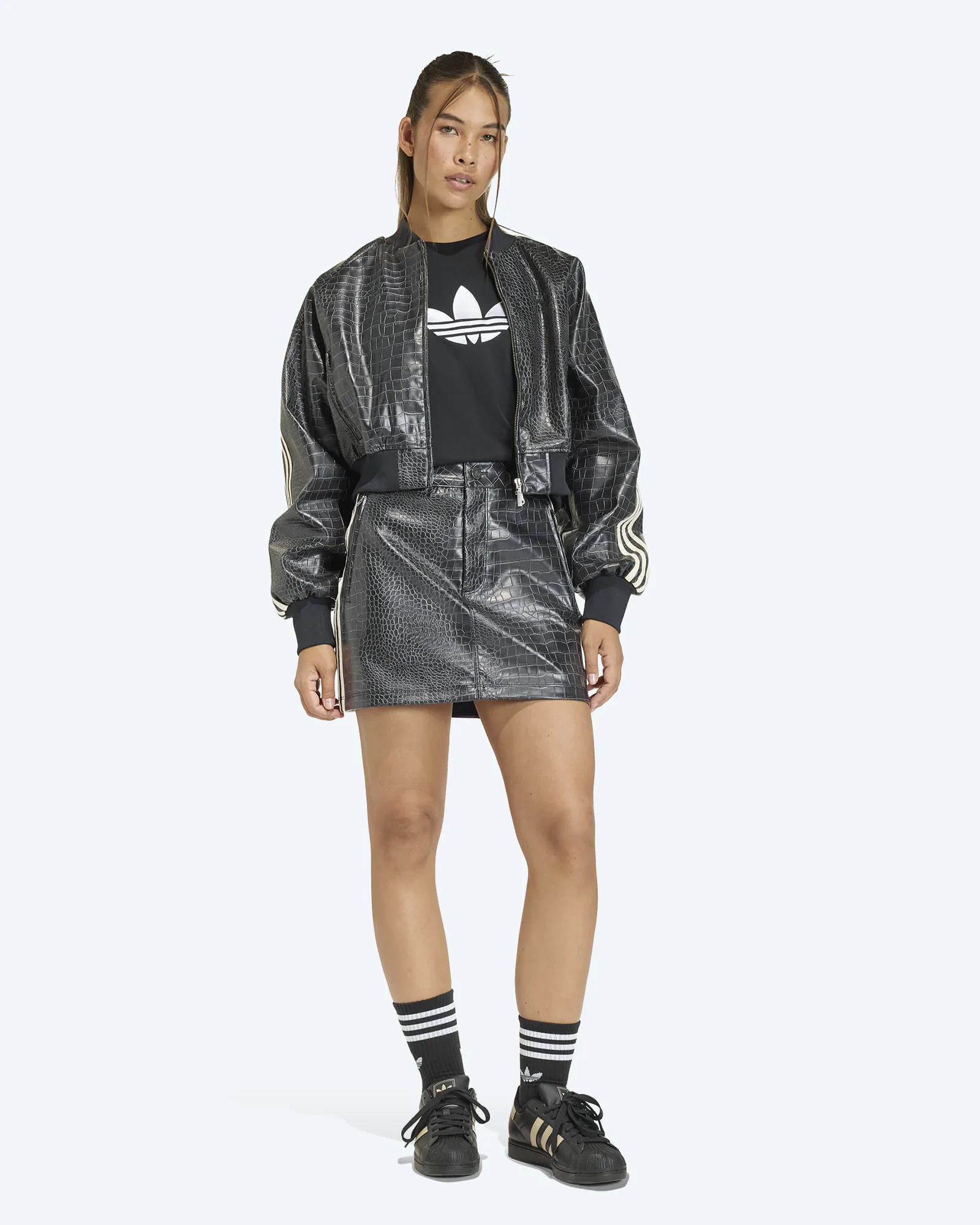 Pleather Mini Skirt Black