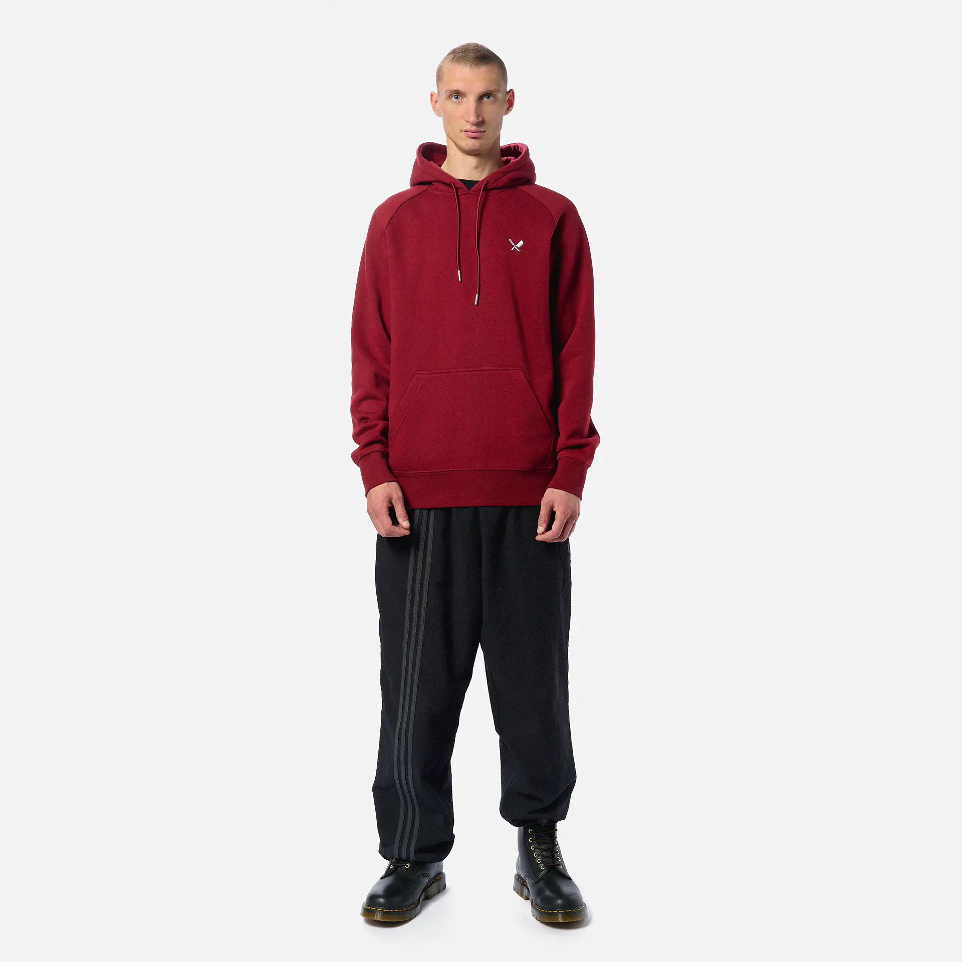 Distorted People Classic Raglan Hoodie Burgundy