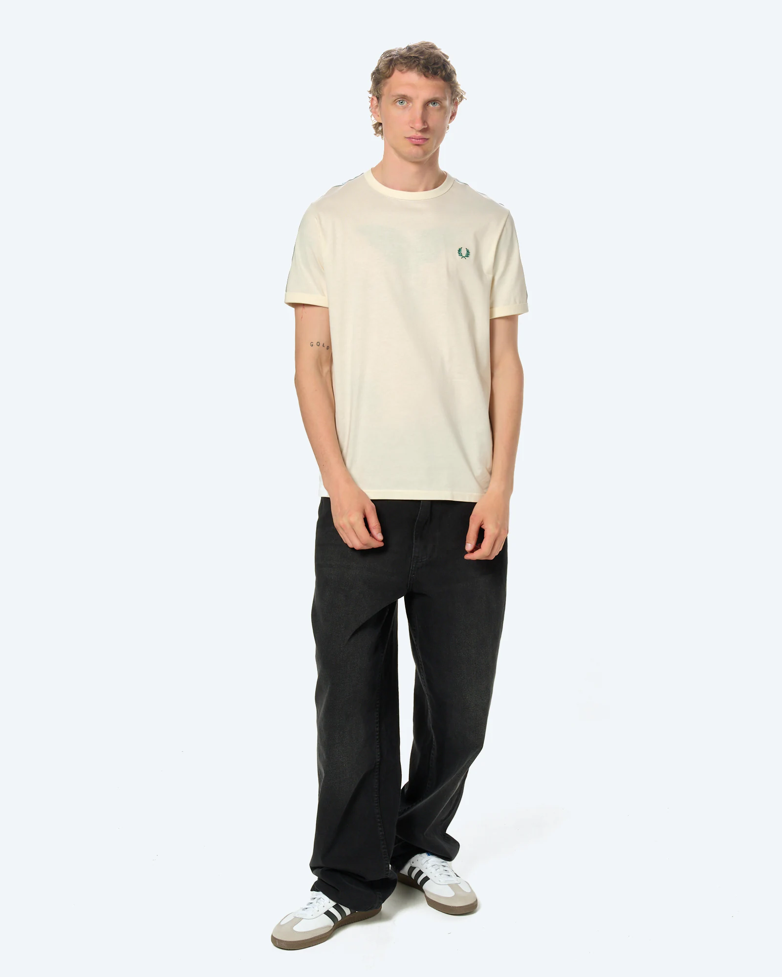 Fred Perry Contrast Tape Ringer T-Shirt Ecru