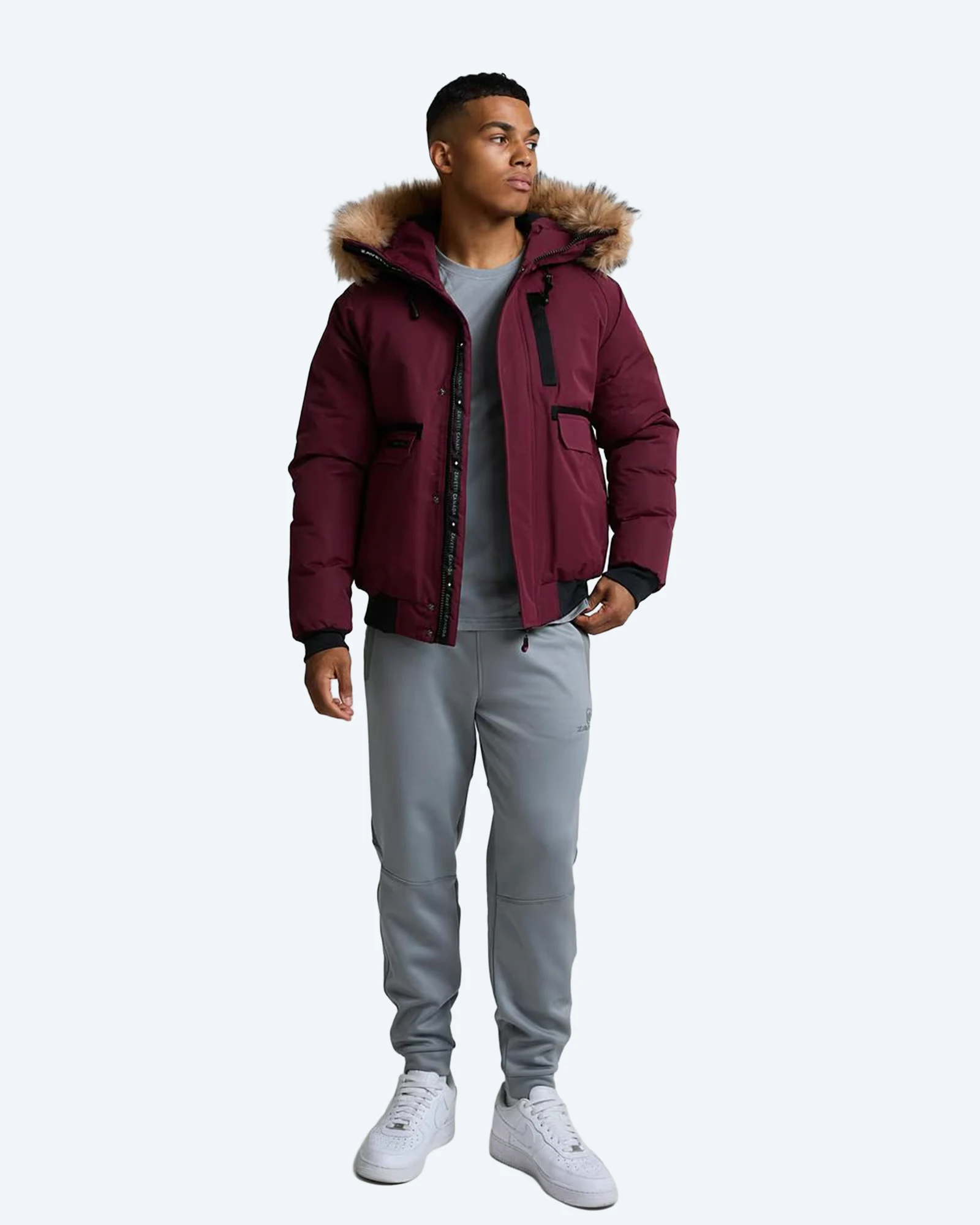 Abelli 2.0 Hooded Bomber Jacket Red