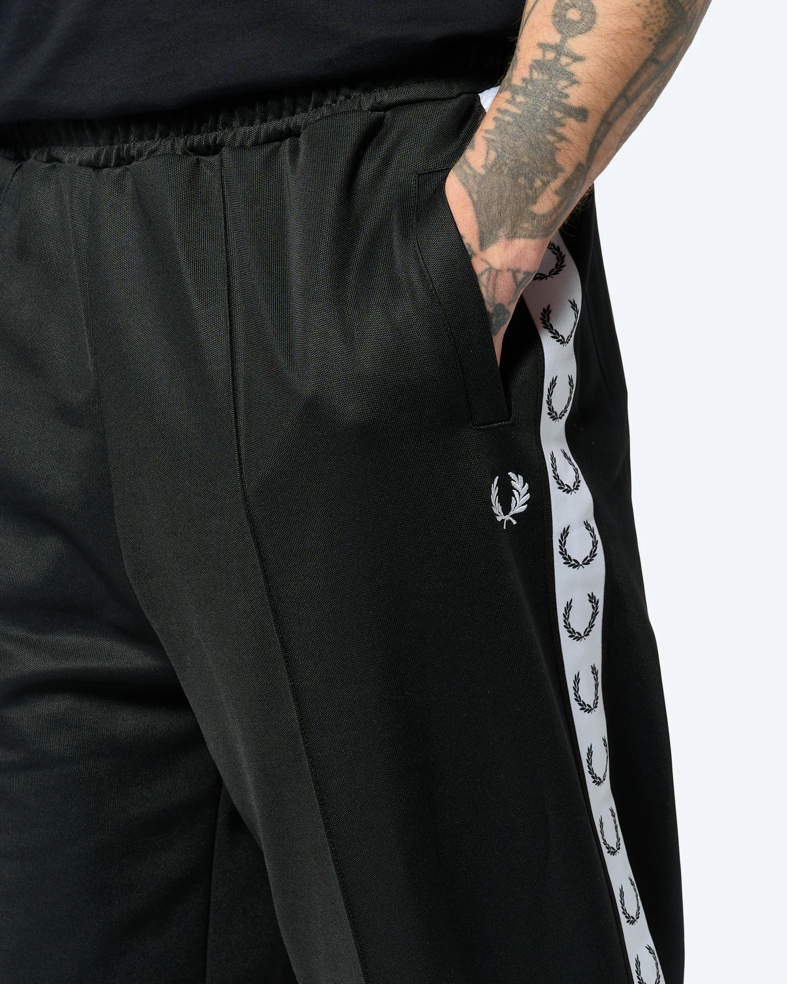 Fred Perry Wide Leg Track Pant Black
