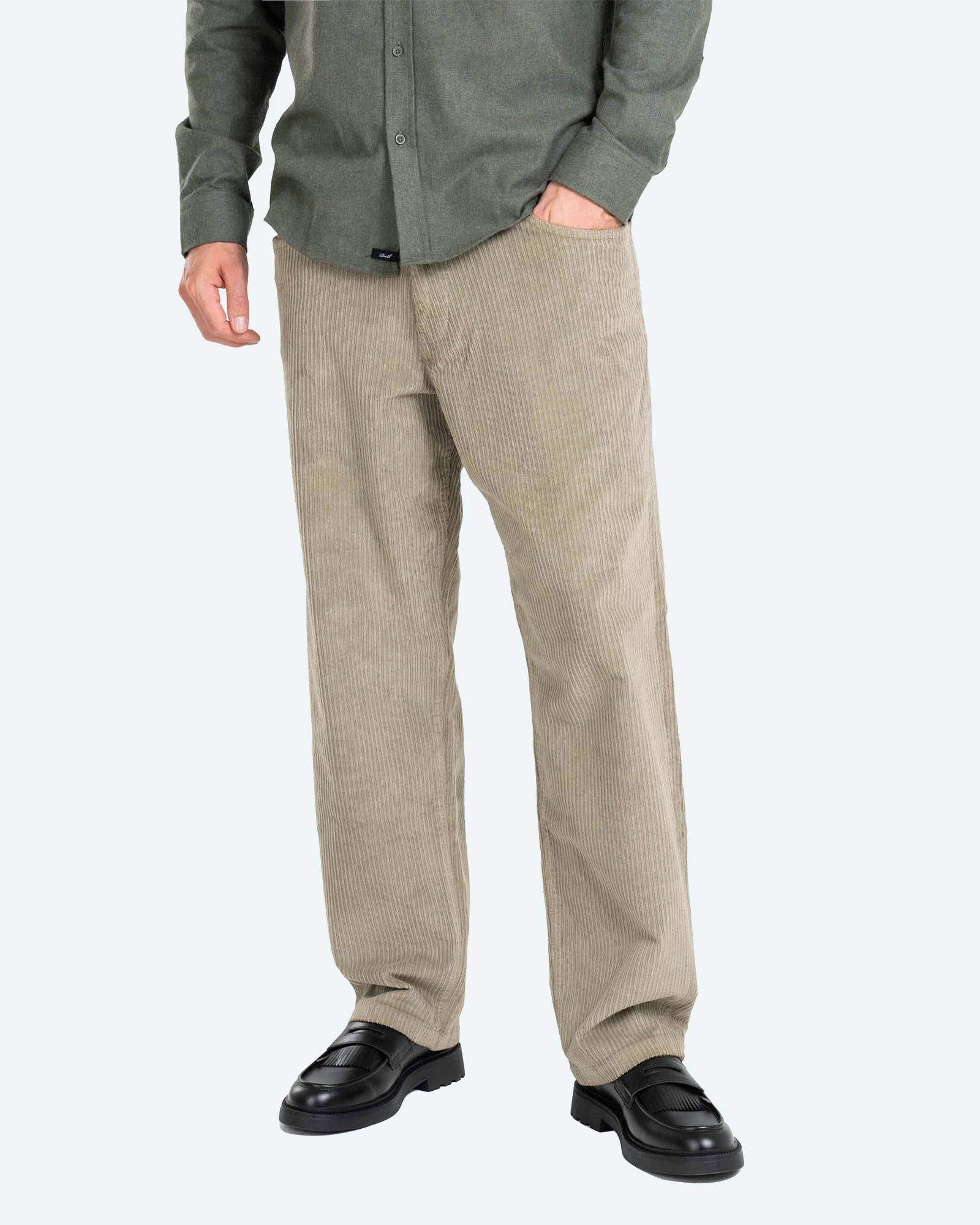 Solid Pant Dual Cord Olive Grey