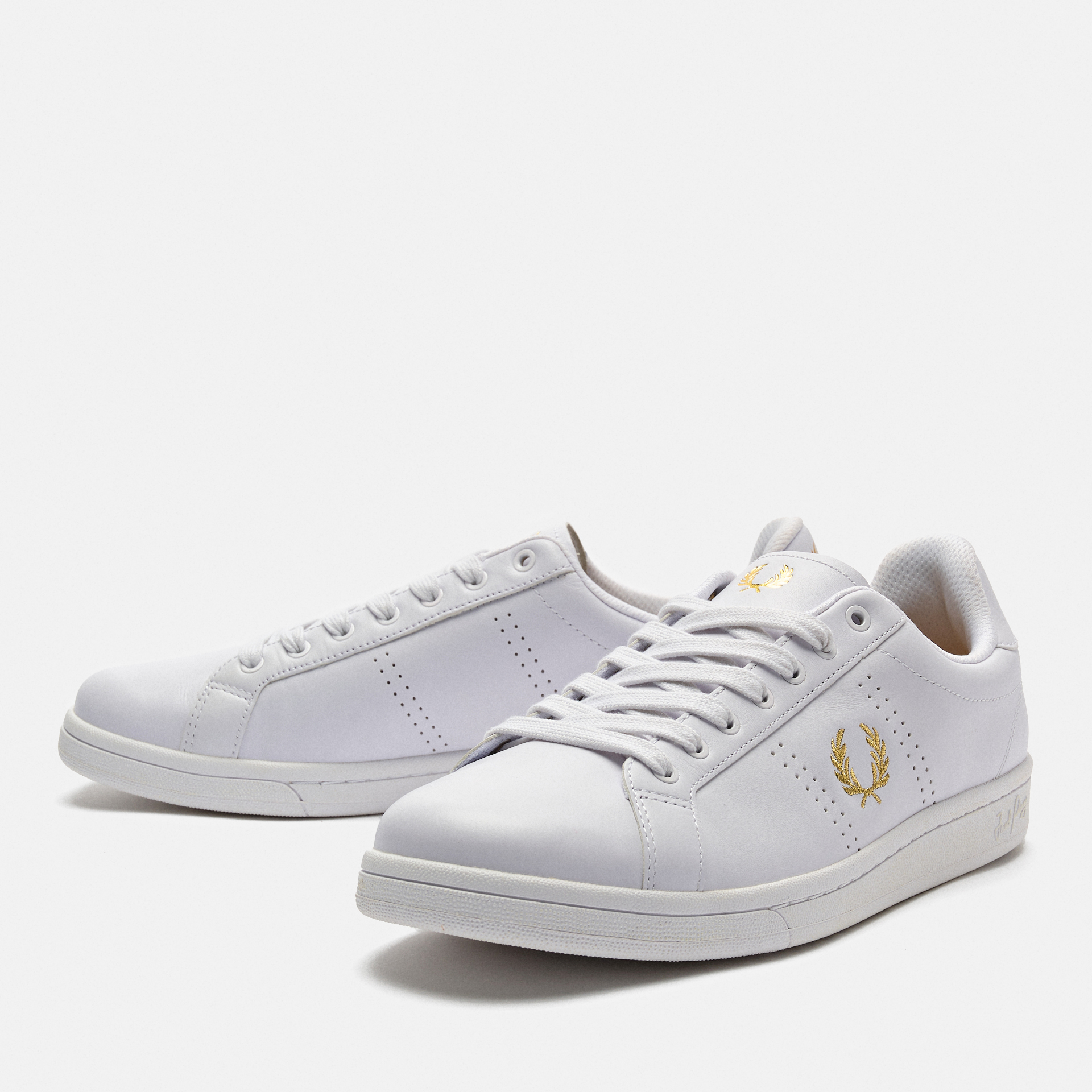 Fred Perry B721 Leather Sneakers White/Metallic Gold