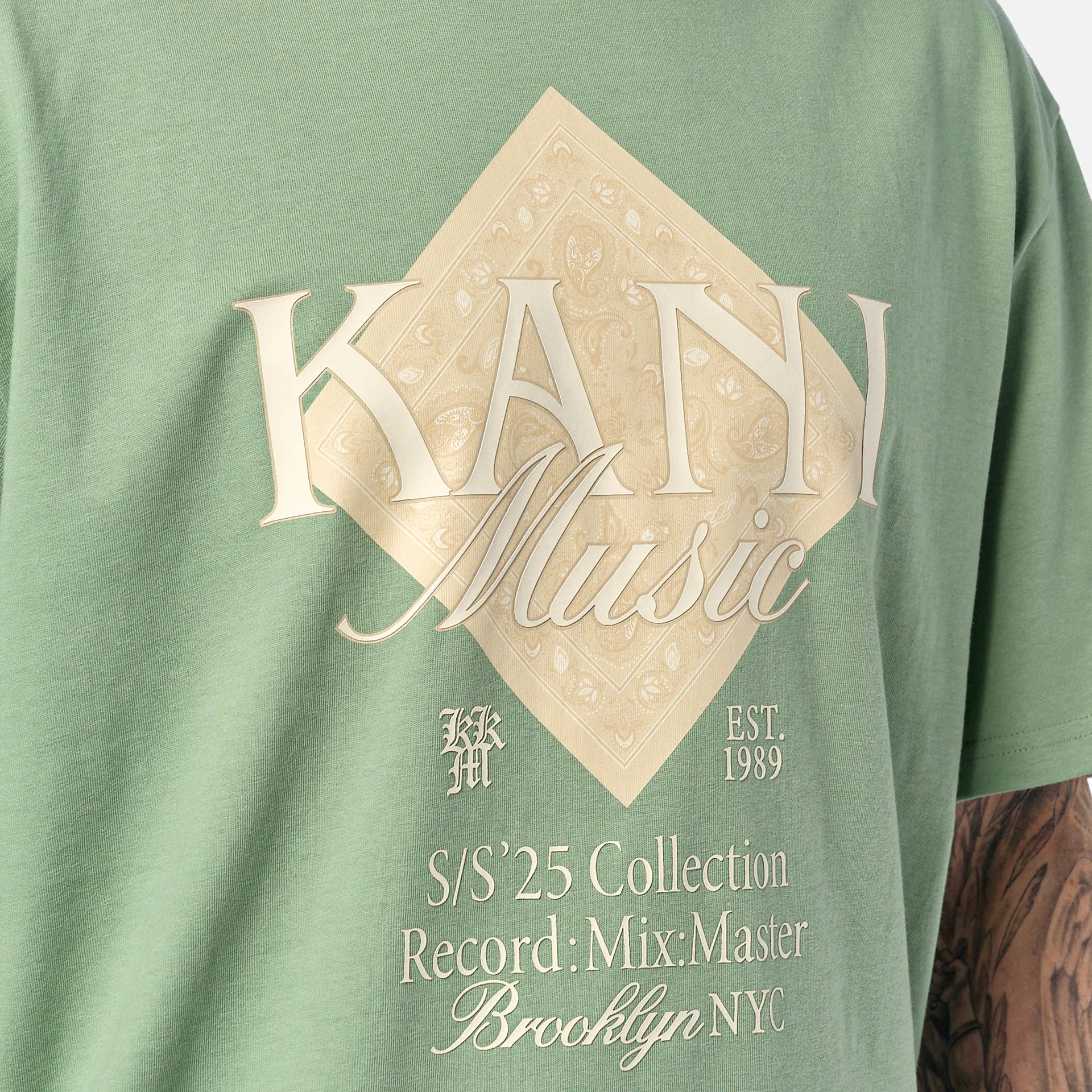 Karl Kani Music Paisley Print T-Shirt Green