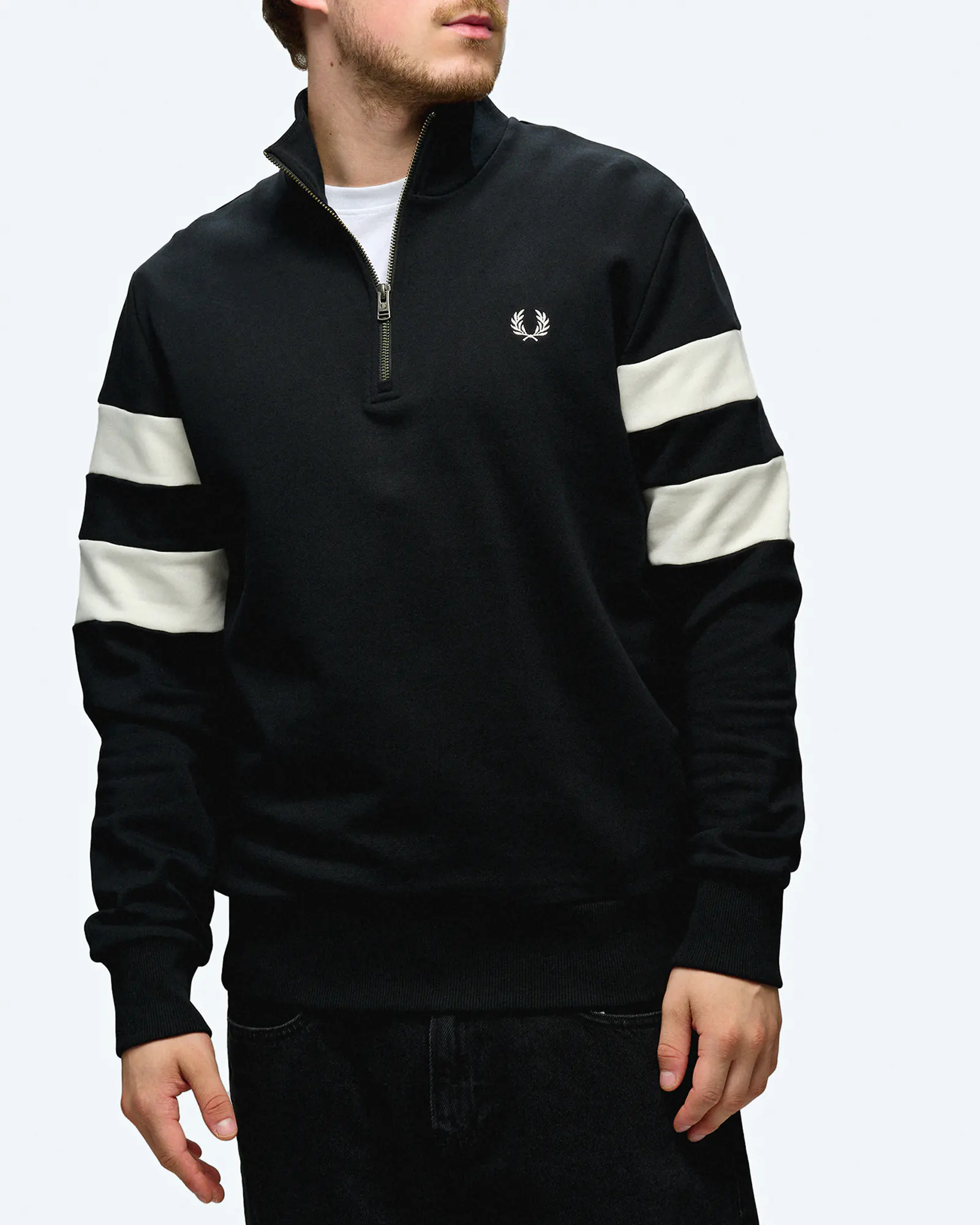 Perry Half Zip Sweatshirt Fred Perry Sweatshirt Schwarz Fred Perry 