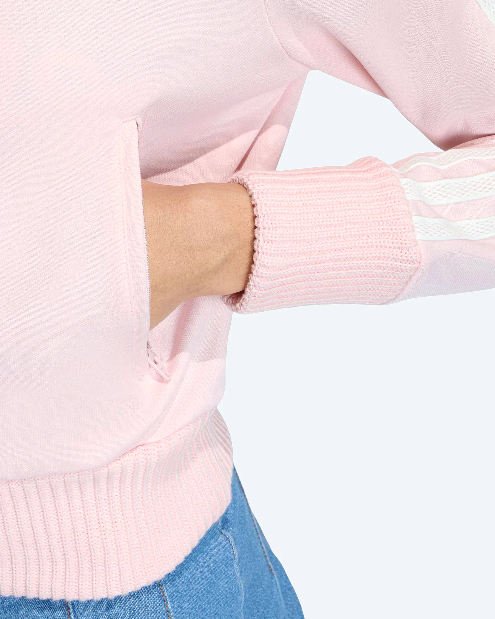 Firebird Knitted Track Top Sandy Pink