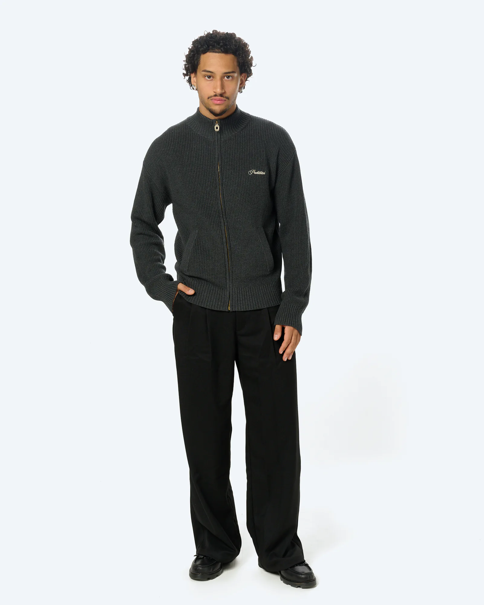Campus Knit Jacket Dark Grey