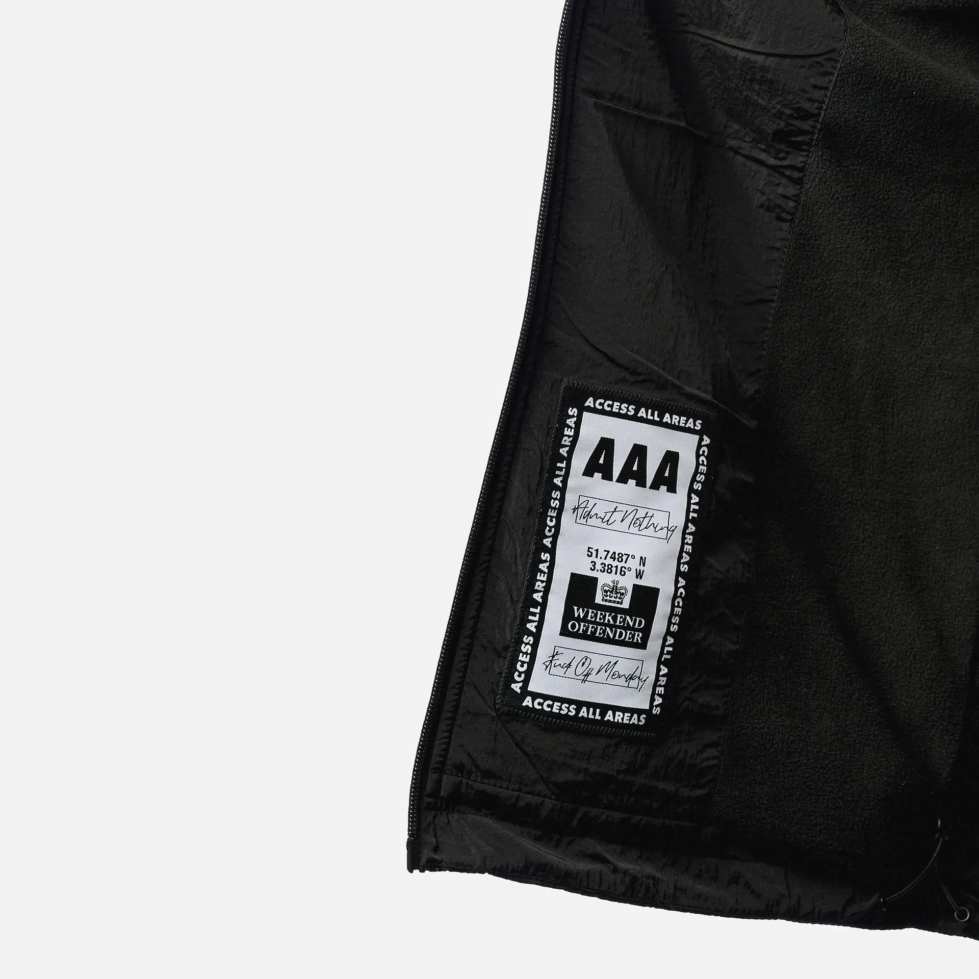 Weekend Offender Technican Face Mask Jacket Black