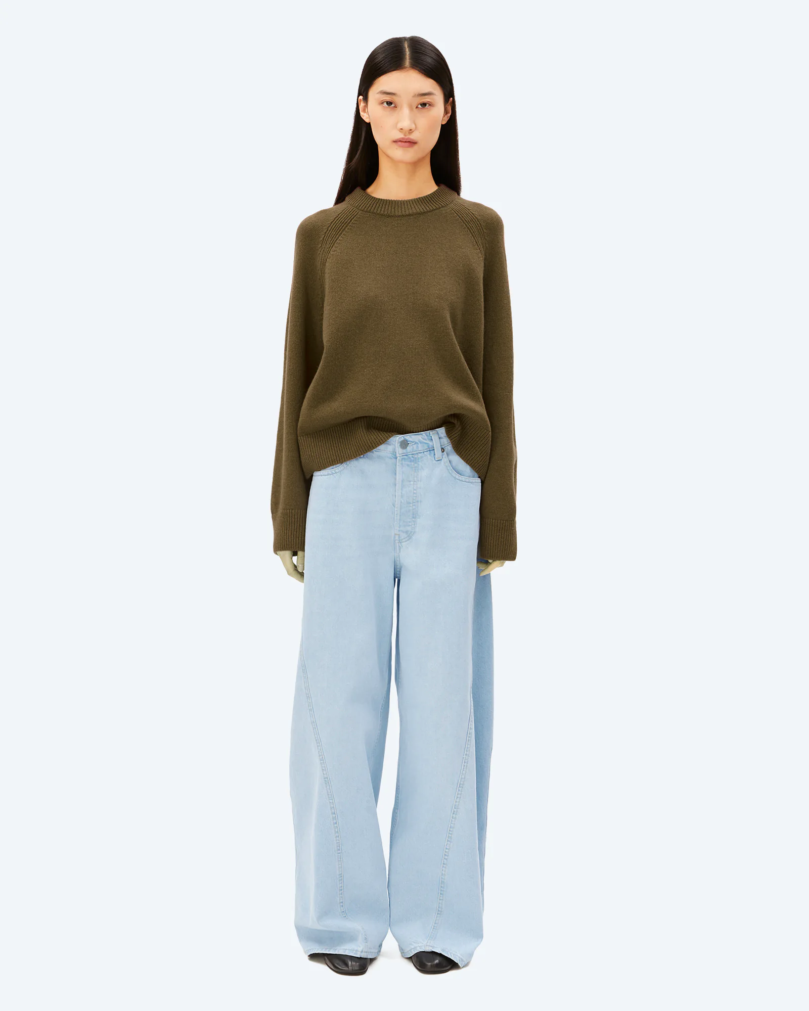 Wool Knit Sweatshirt Claystone Melange