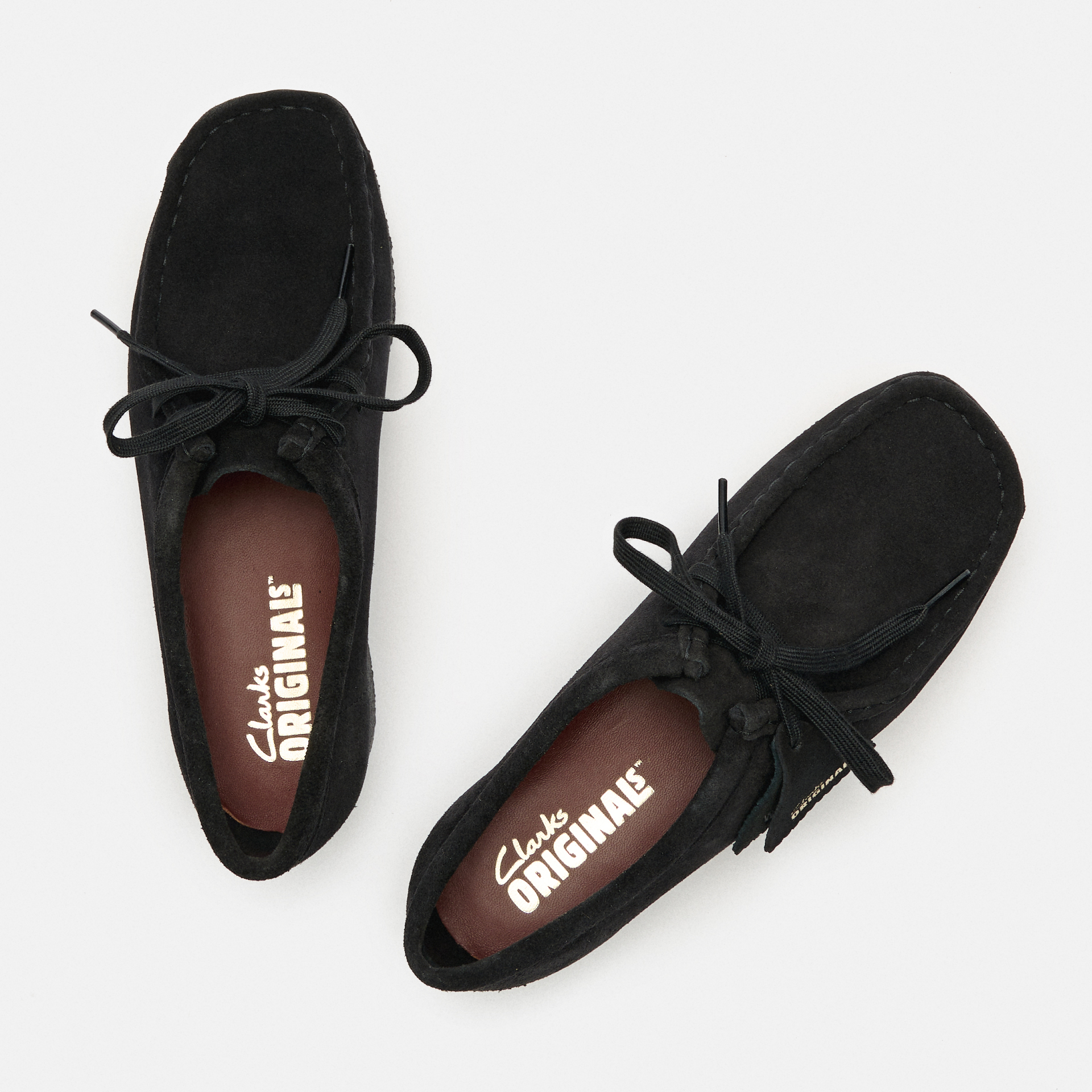 Clarks Women's Wallabee Suede Shoes Black