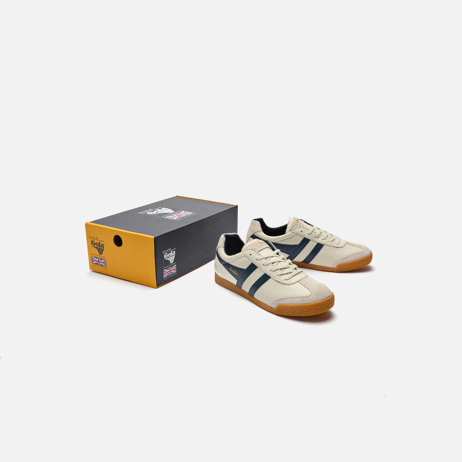 Gola Harrier Leather Sneaker Off White/Navy/Navy