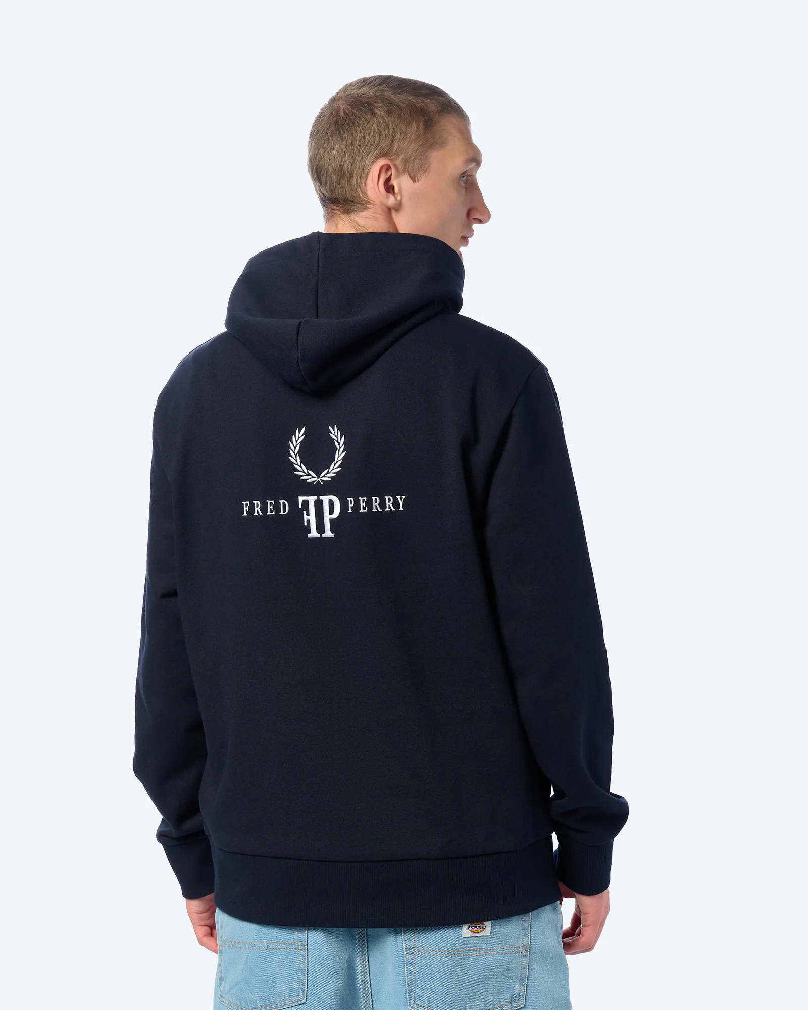 Fred Perry Monogram Hooded Sweatshirt Navy
