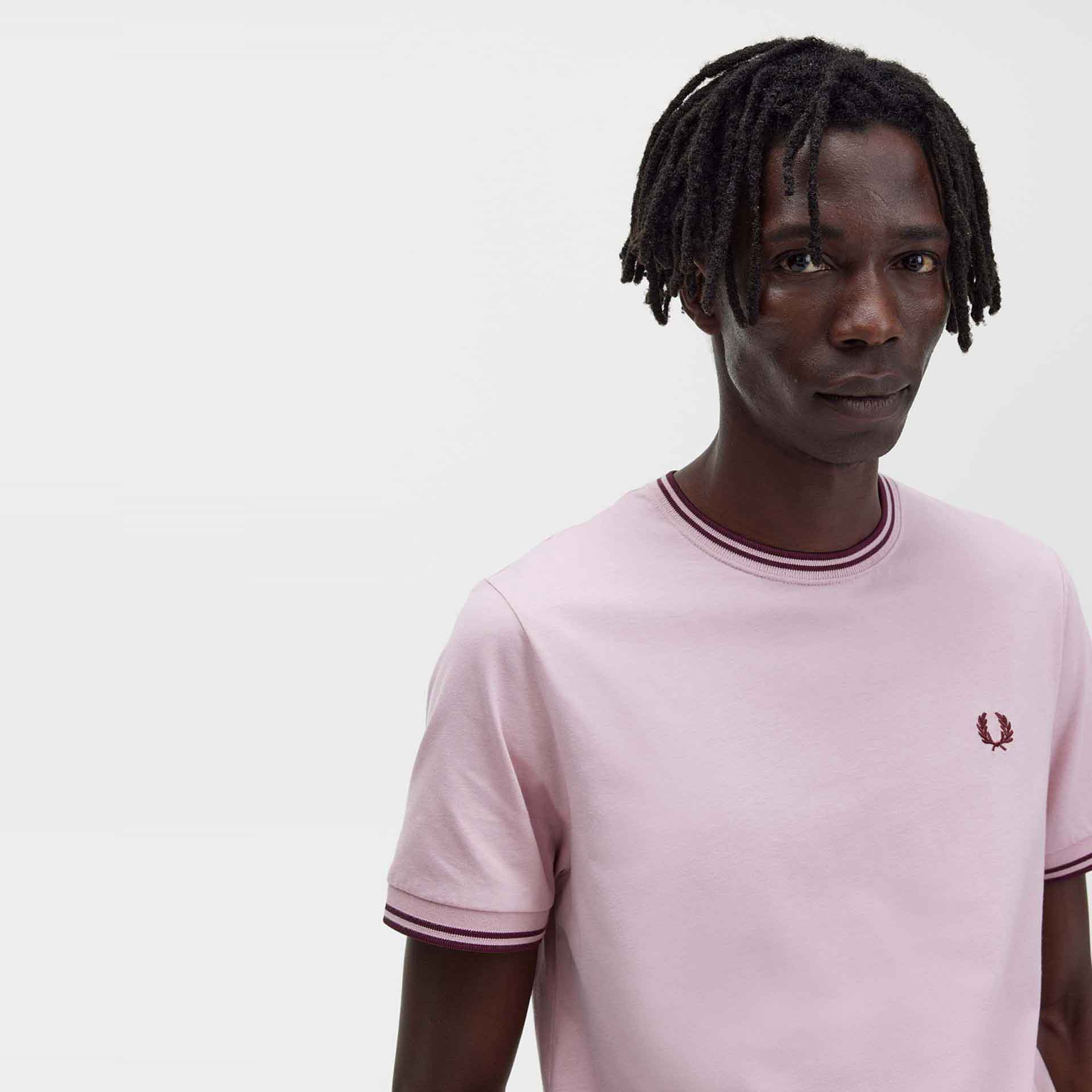 Fred Perry Twin Tipped T-Shirt Chalky Pink