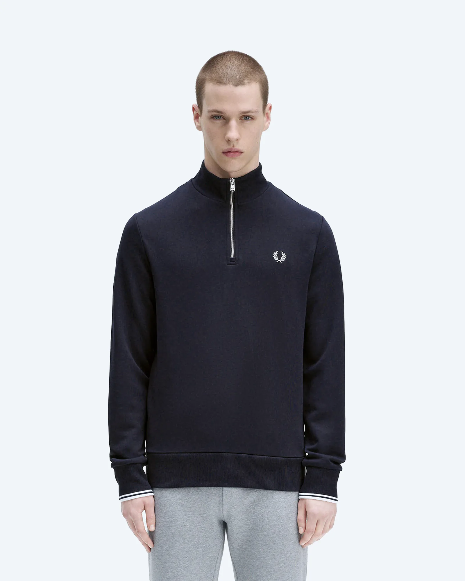 Fred Perry Half Zip Sweatshirt Navy