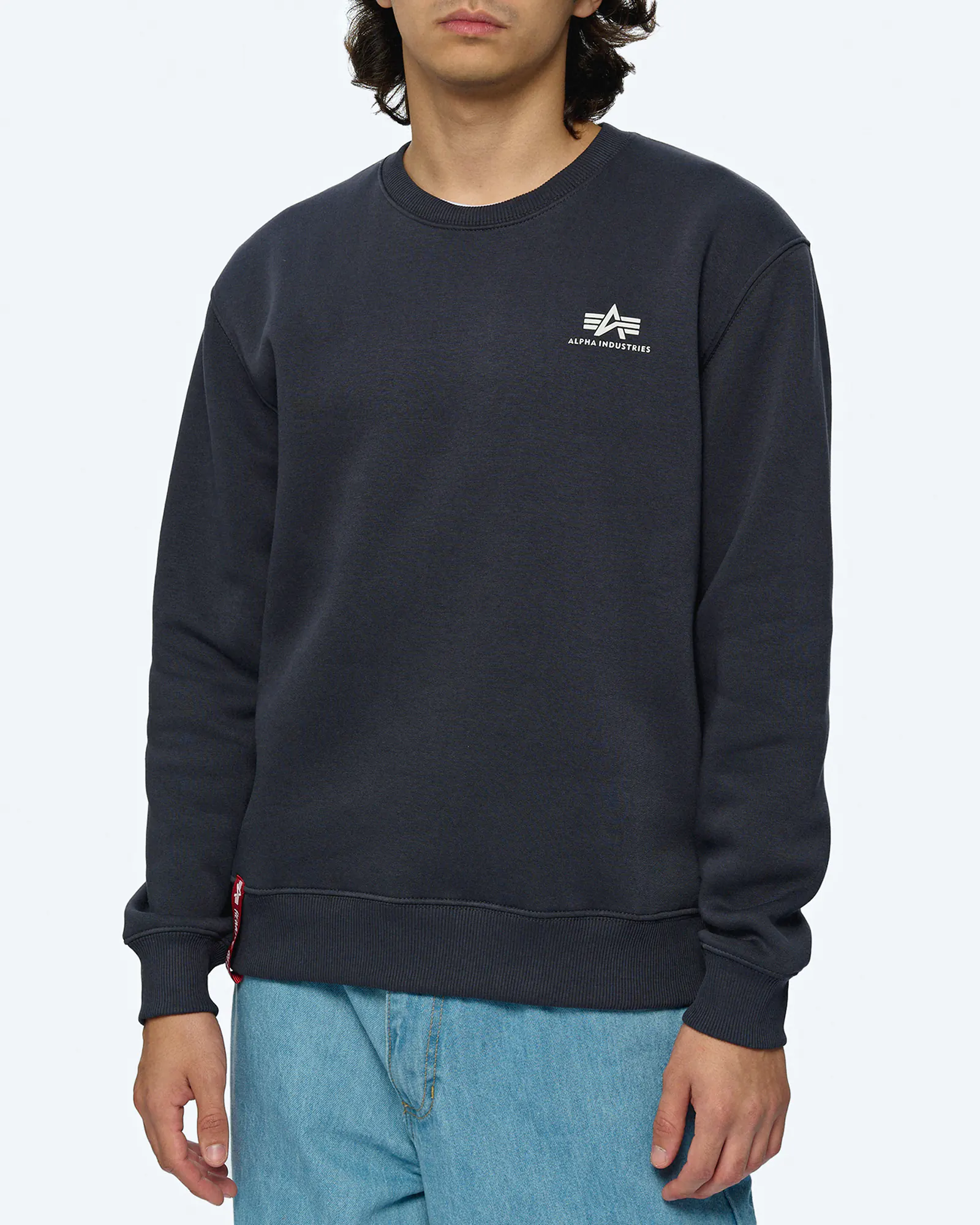 Alpha Industries Basic Sweater Small Logo Navy Alpha Industries Basic Sweater Small Logo Navy