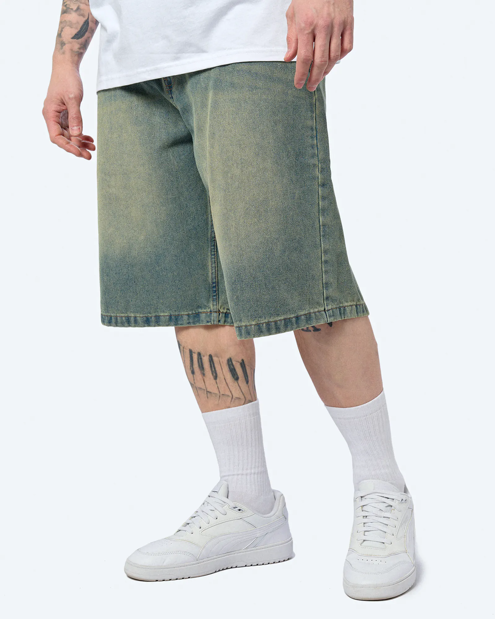 Karl Kani OG Denim Baggy Jorts Bleached Blue Karl Kani OG Denim Baggy Jorts Bleached Blue