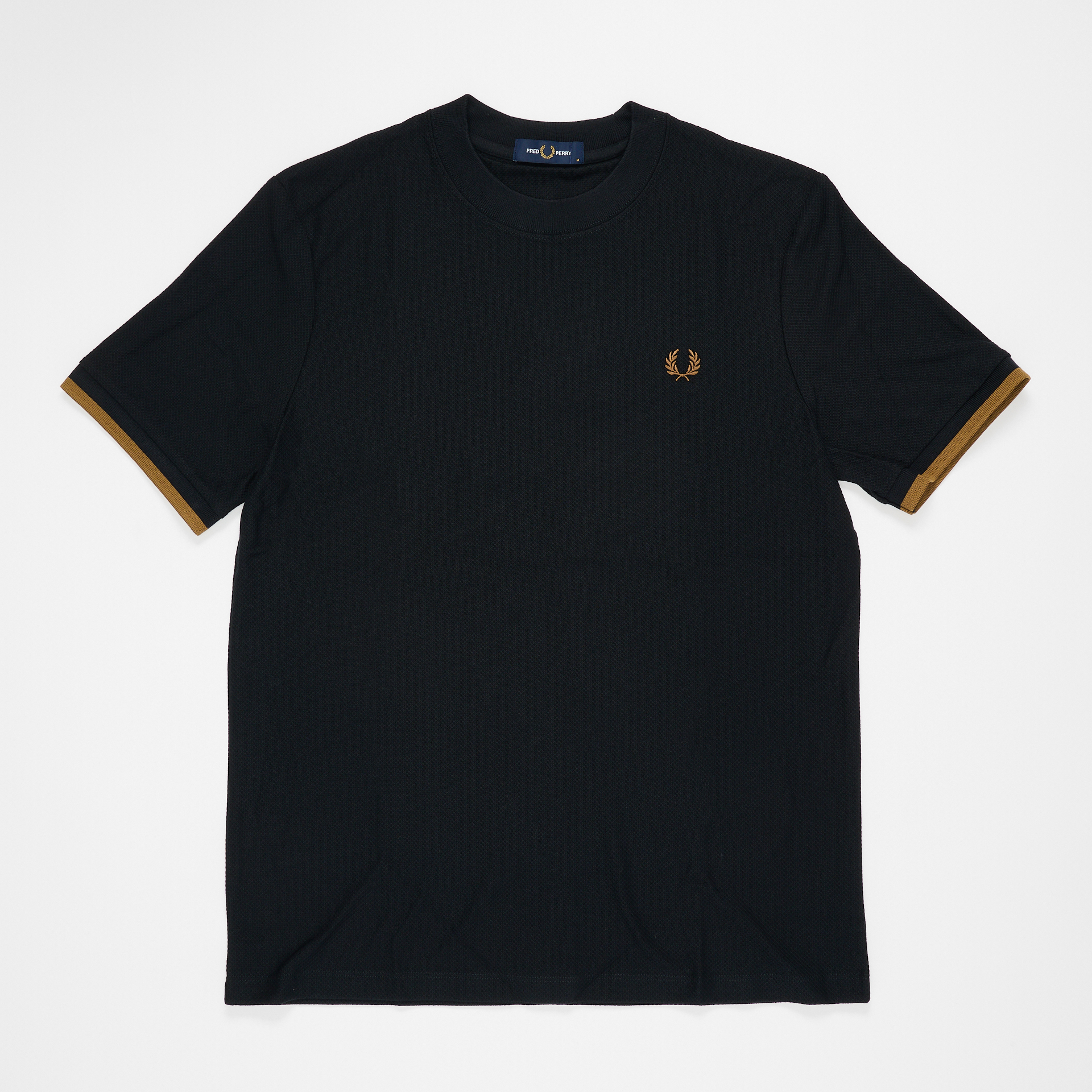 Fred Perry Tipped Cuff Pique Shirt Black