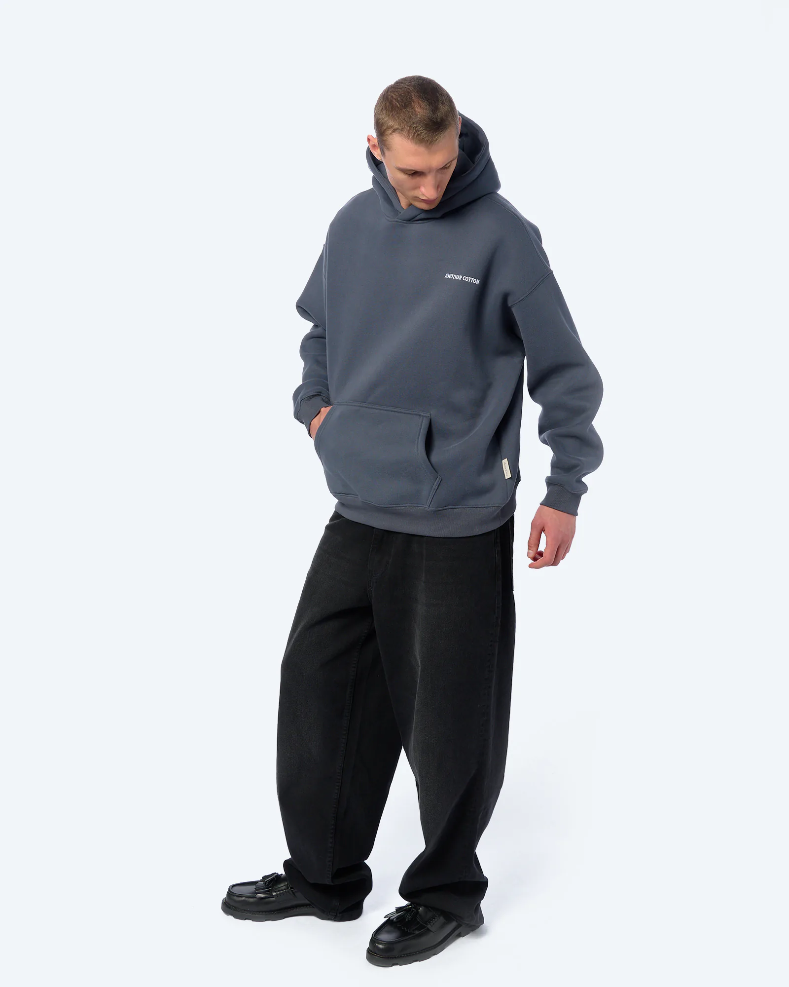 Another Cotton Always Late Hoodie Blue