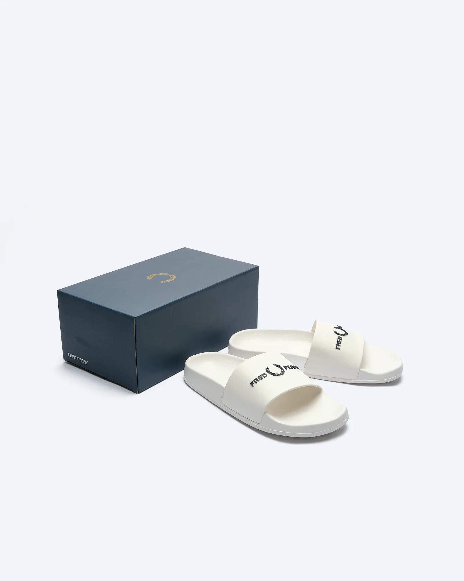 Fred Perry Branded Slides White