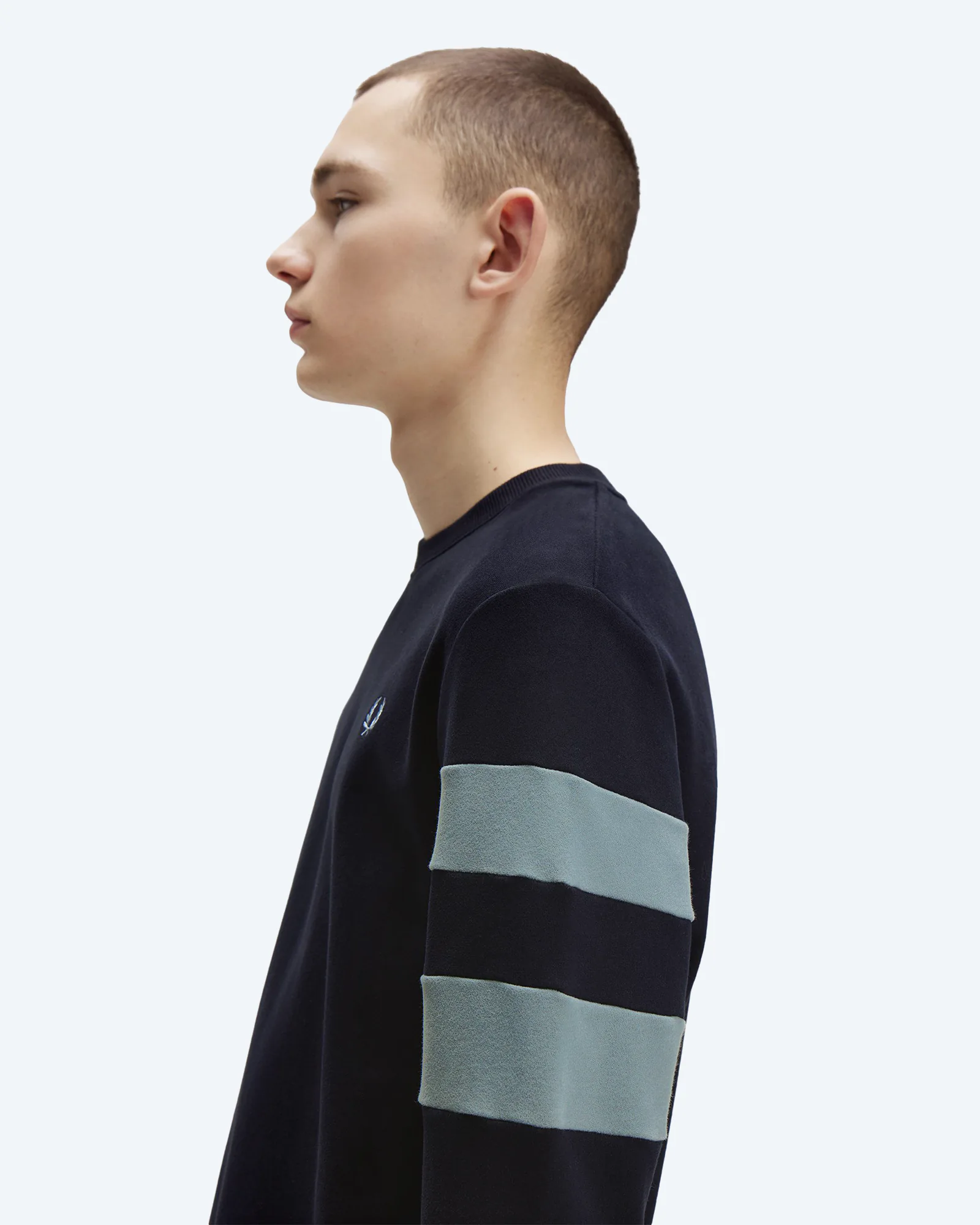 Peached Tipped Sleeve Sweatshirt Navy