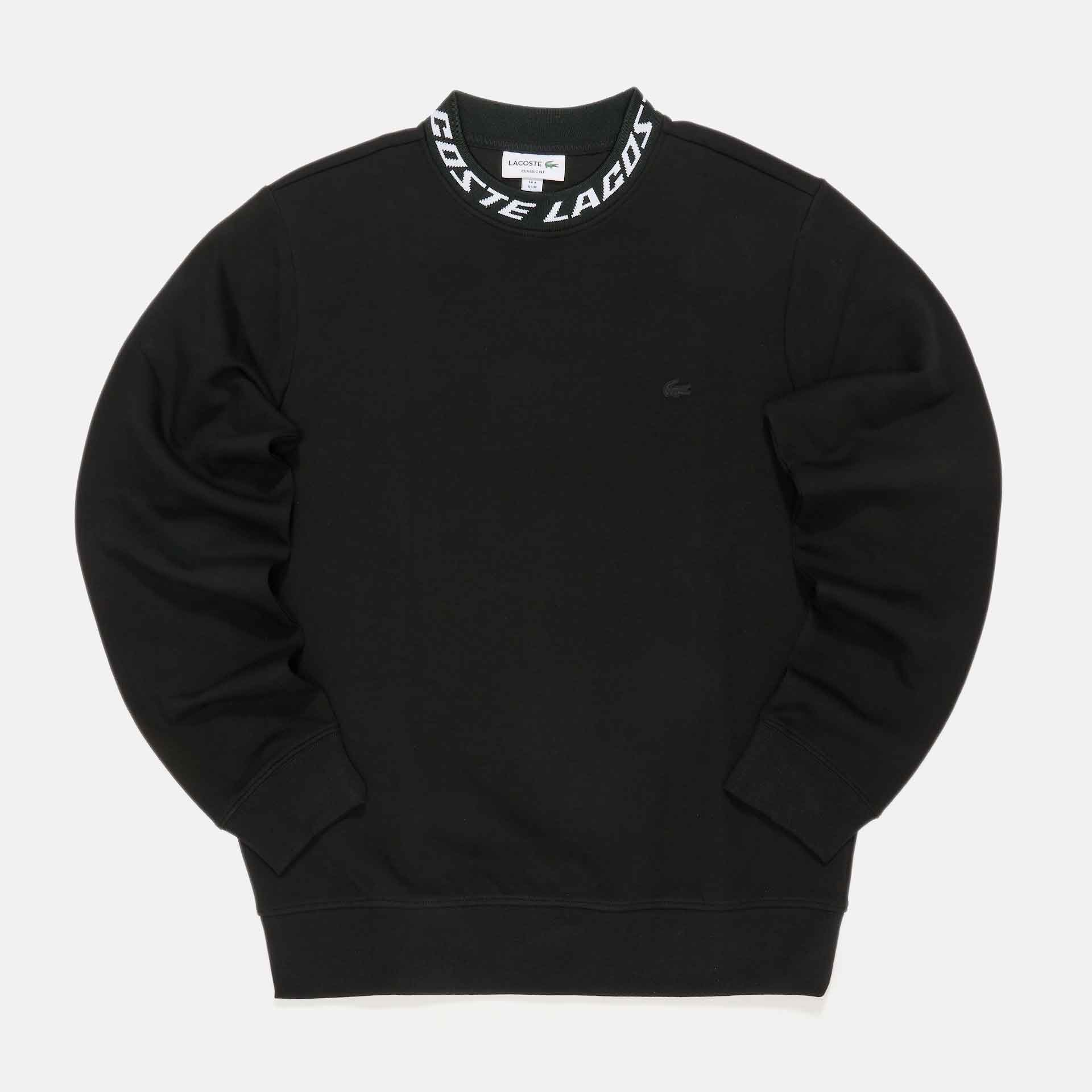 Lacoste Branded Collar Pullover Black