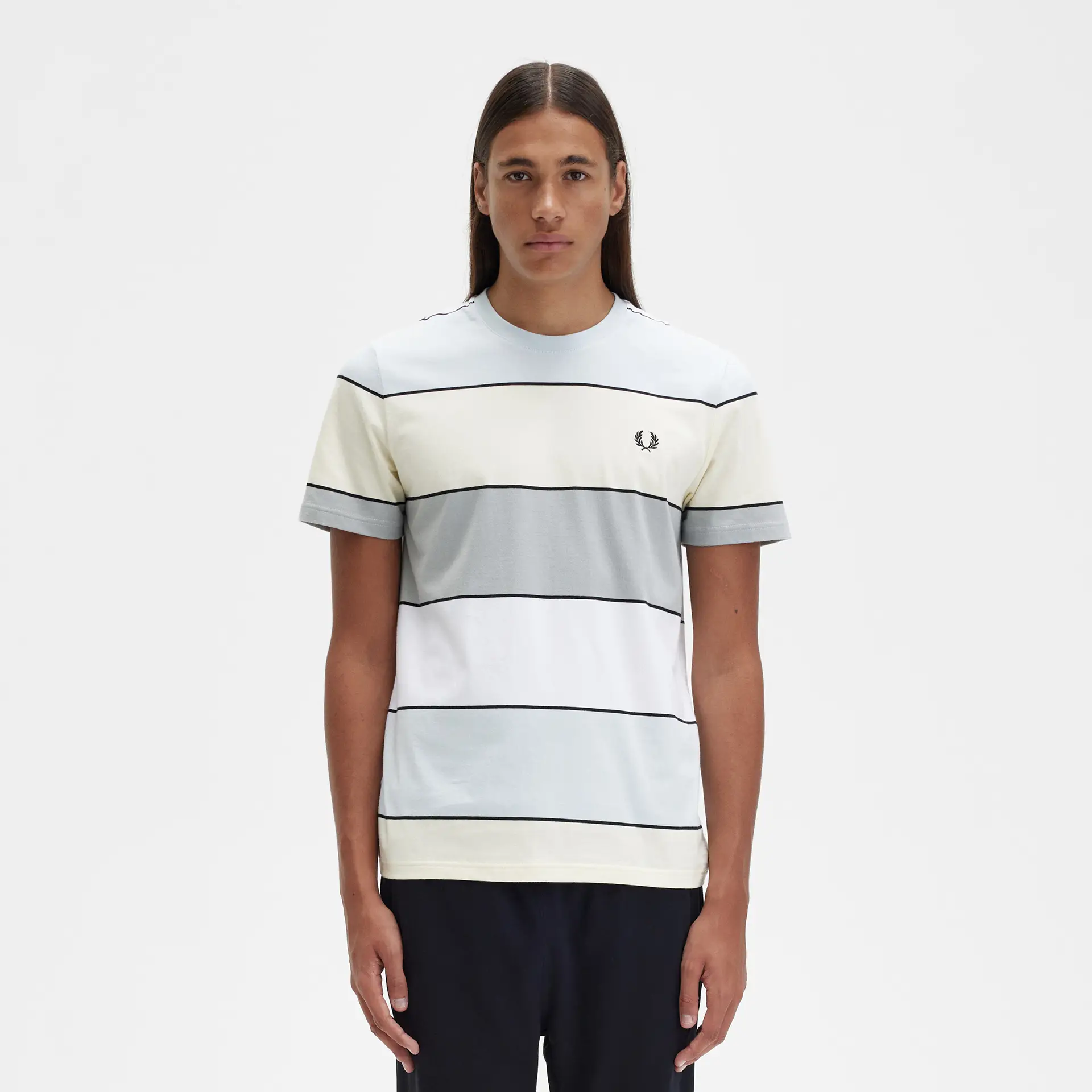 Fred Perry Bold Stripe T-Shirt Ice Cream
