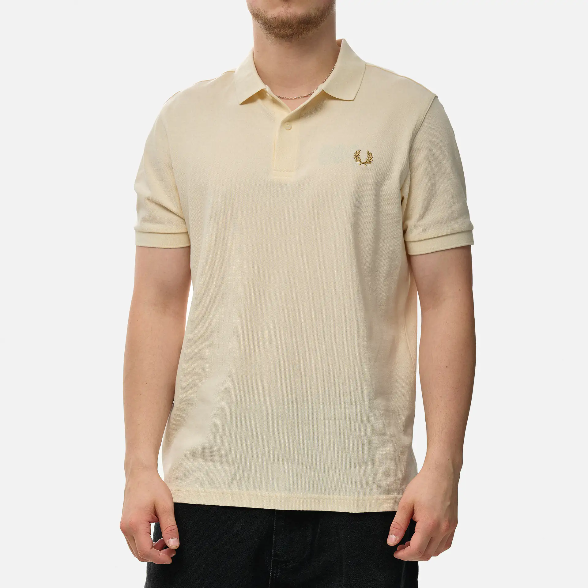 Fred Perry Plain Polo Shirt Ecru/Warm Stone