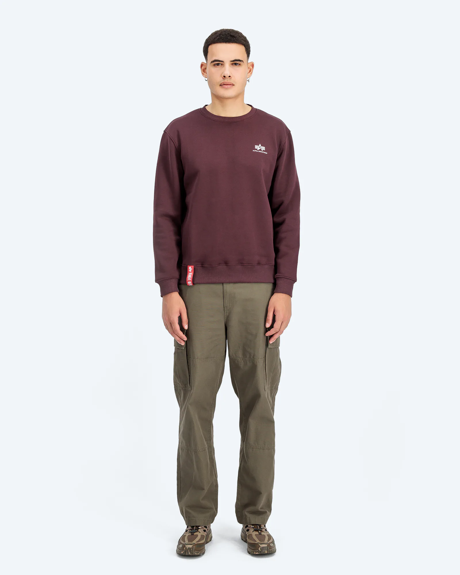 Basic Sweater Small Logo Deep Maroon