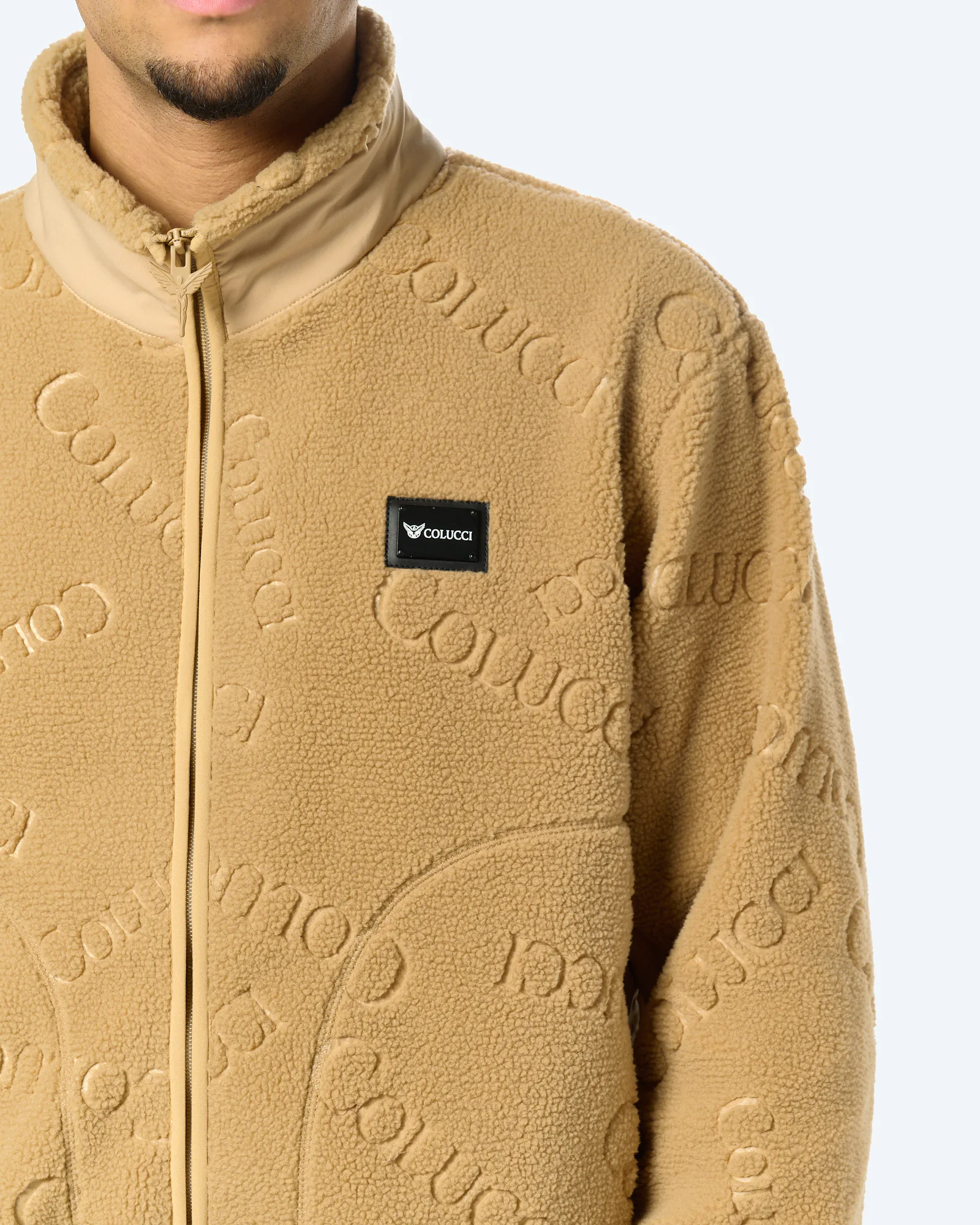 Logo Teddy Jacket Beige