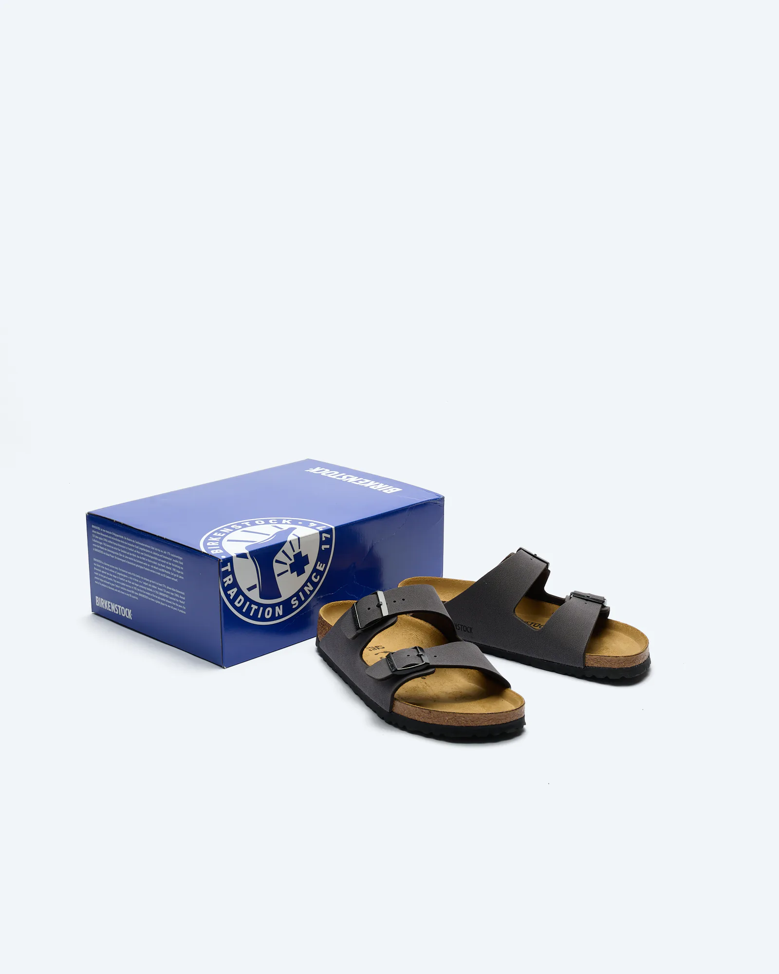 Arizona Birko-Flor Nubuk Leather Sandals Narrow Velvet Gray/Black Buckles