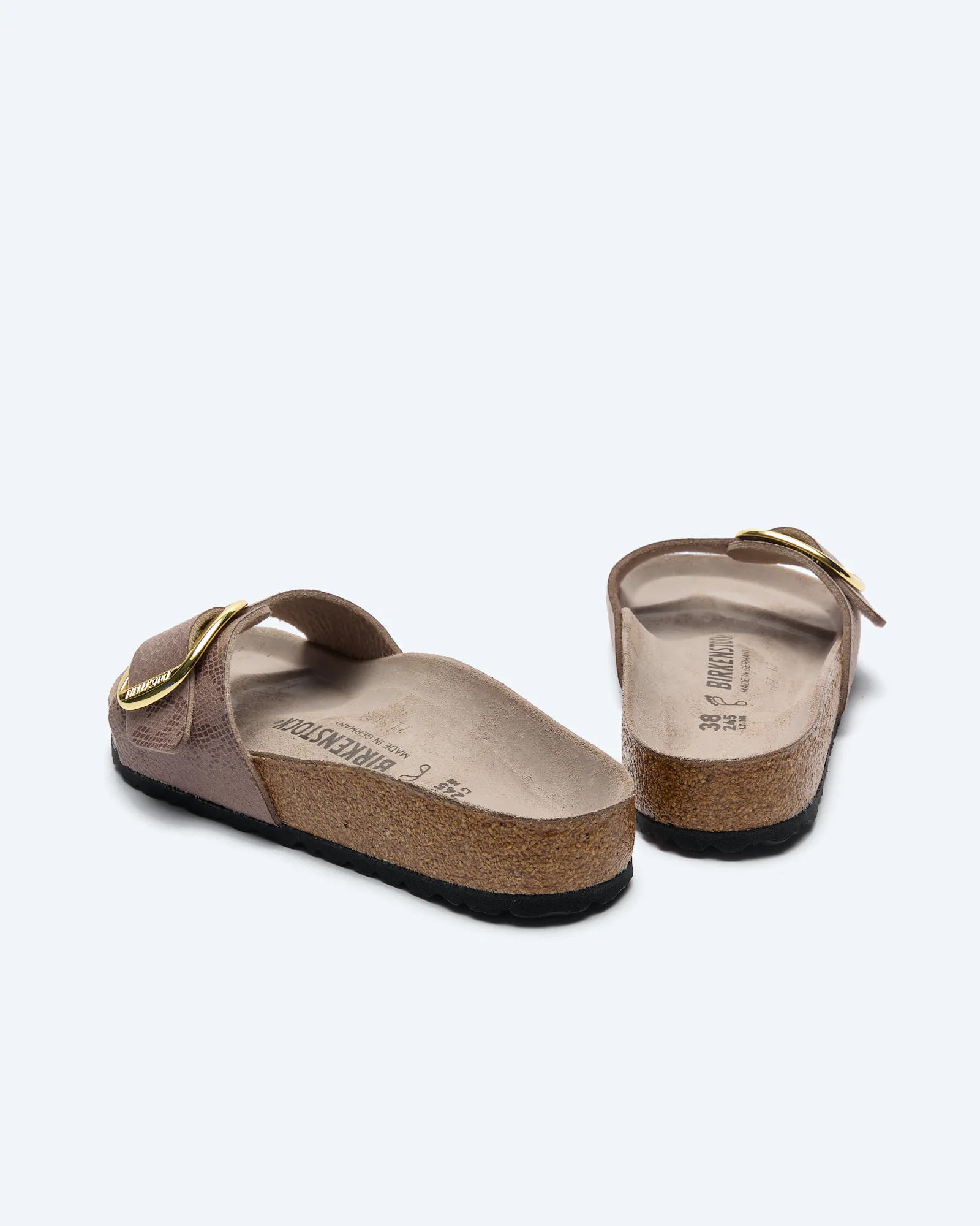 Madrid Big Buckle Synthetics Sandals SYN Python Gray Taupe