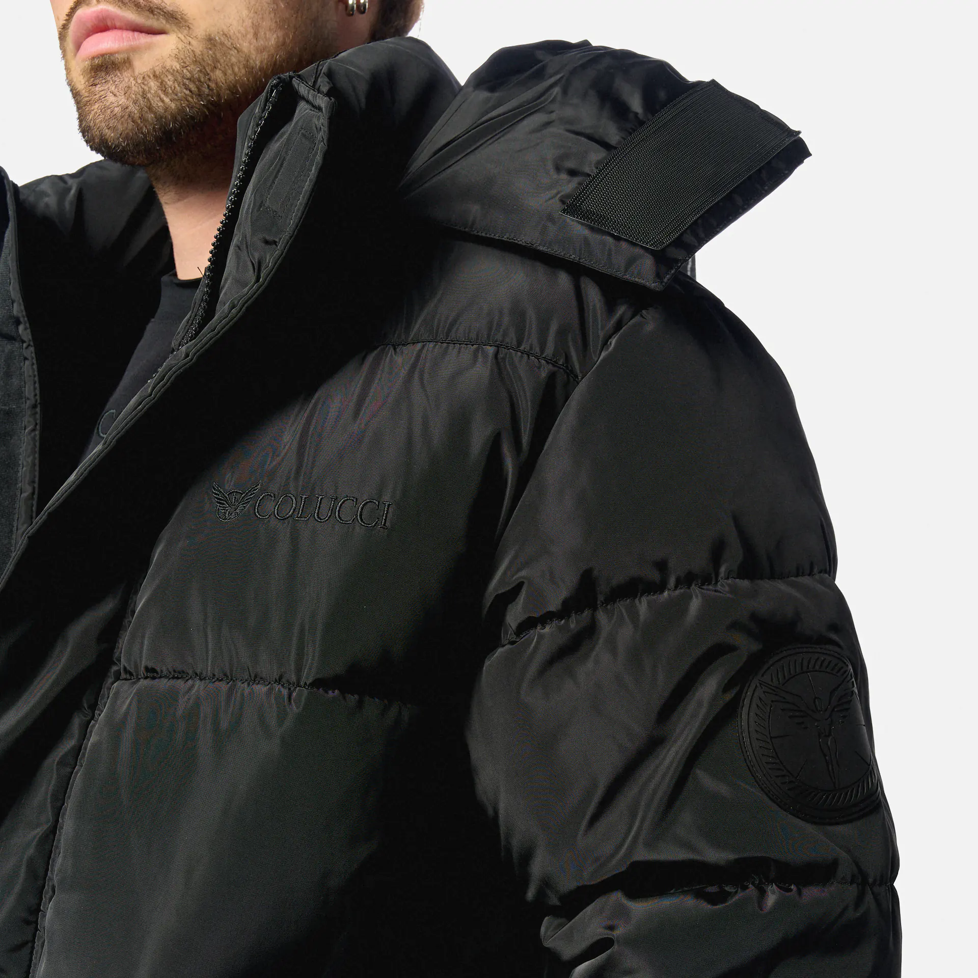 Colucci Hooded Puffer Coat Black