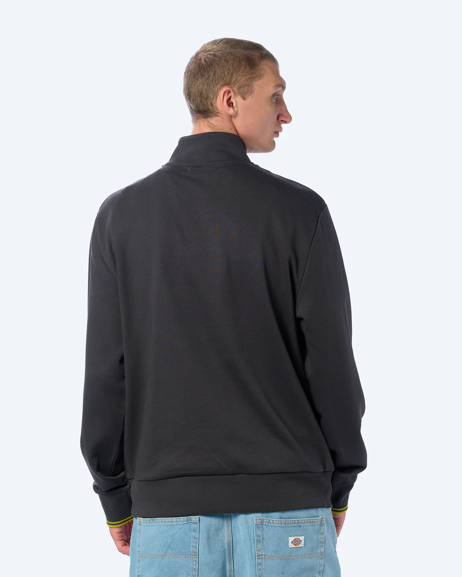 Fred Perry Half Zip Sweatshirt Anchor Grey/Tennis Ball Yellow